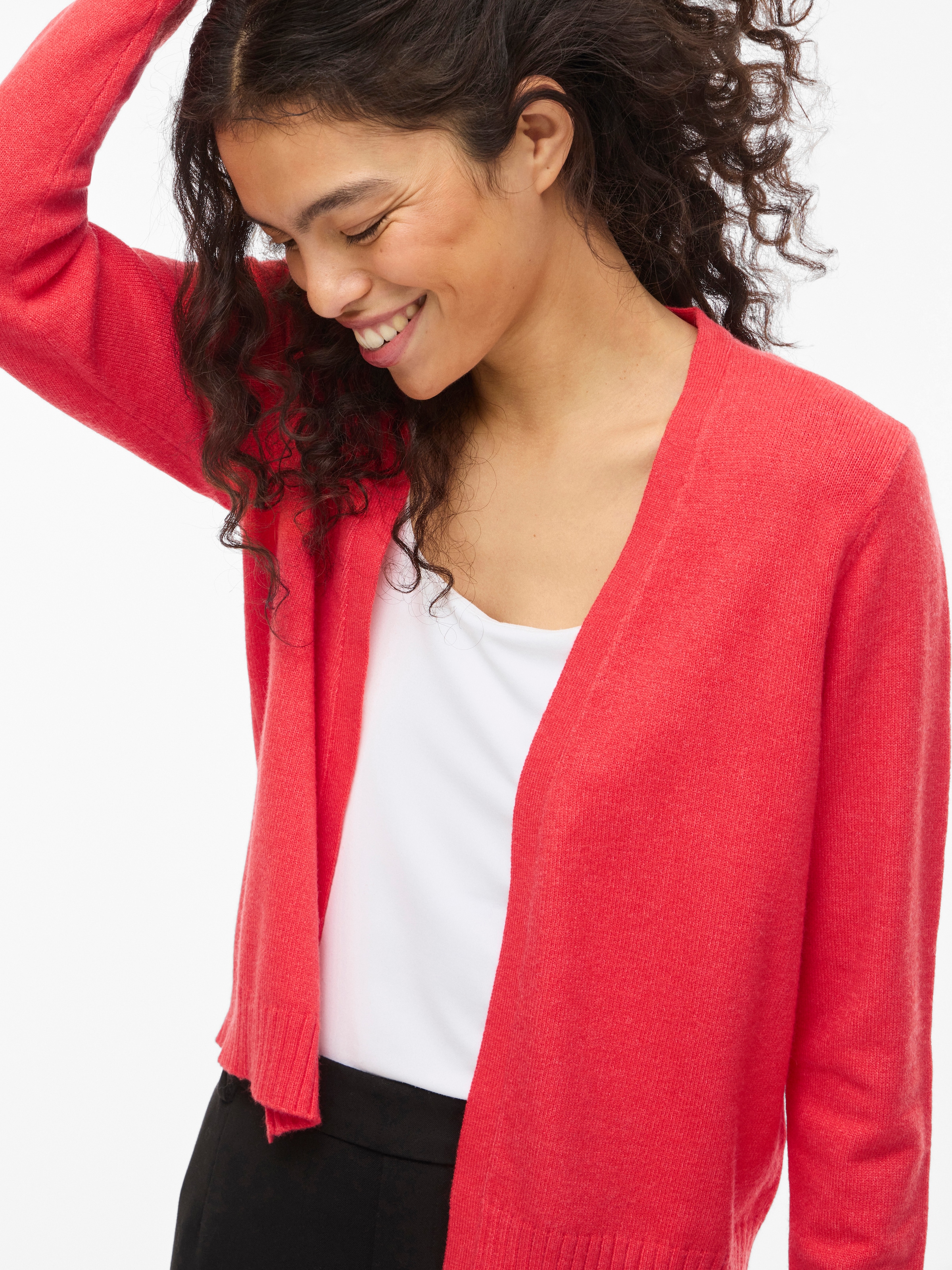 Vila Cardigan »VIRIL SHORT L/S KNIT CARDIGAN-NOOS« Materialmix, regular fit