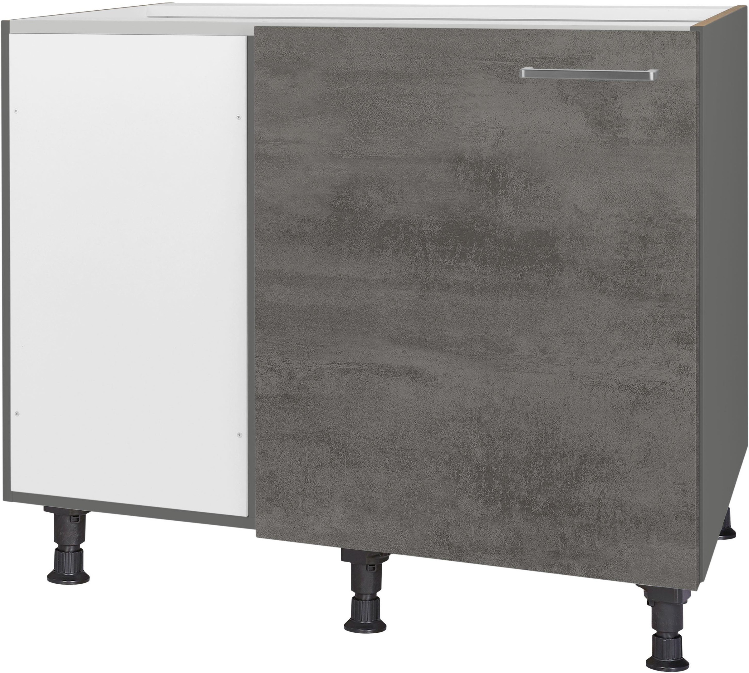 nobilia Eckunterschrank ""Riva", vormontiert" mit höhenverstellbaren Sockel günstig online kaufen