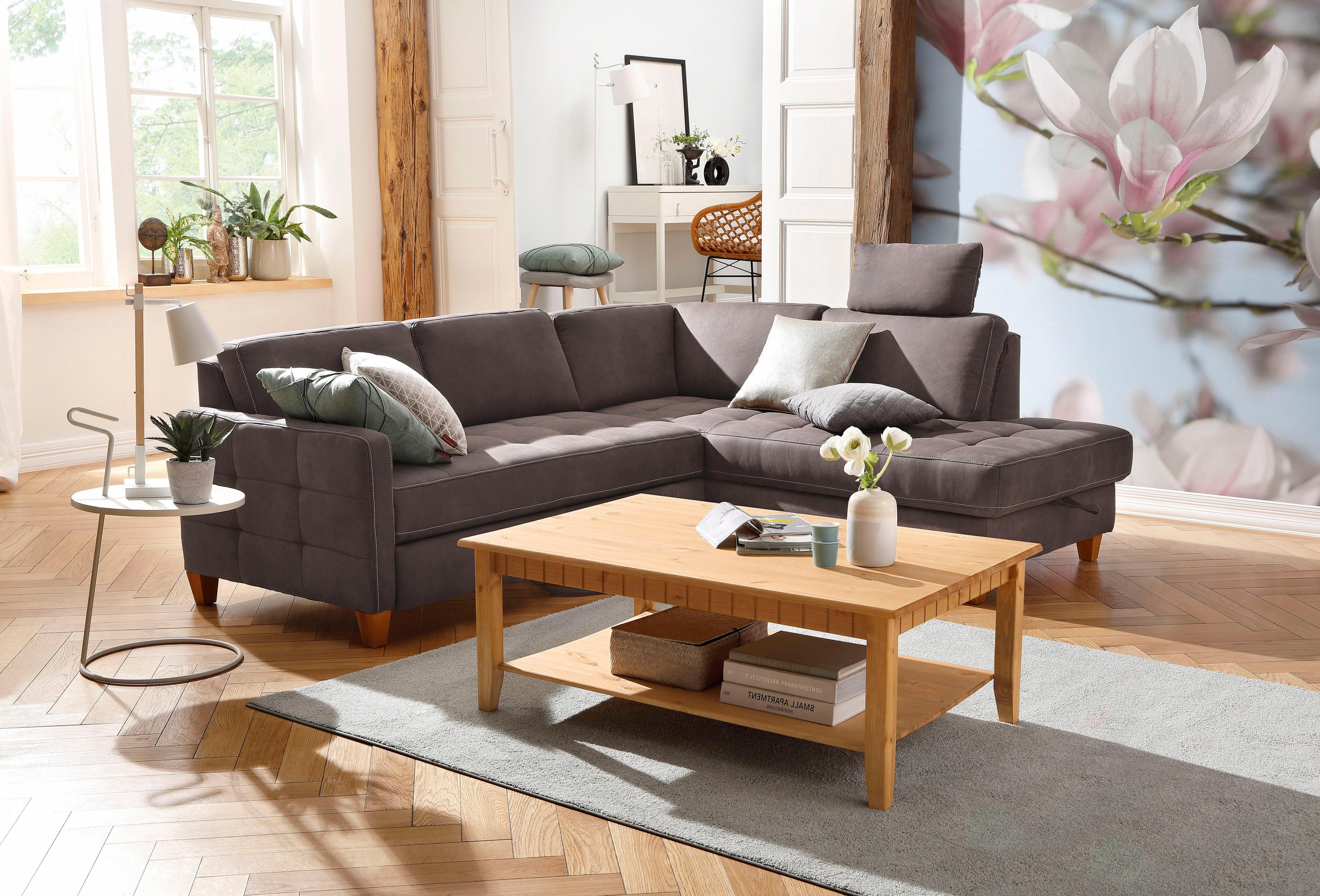 Home affaire Ecksofa »Earl L-Form«, wahlweise auch mit Bettfunktion oder Bettfunktion mit Bettkasten
