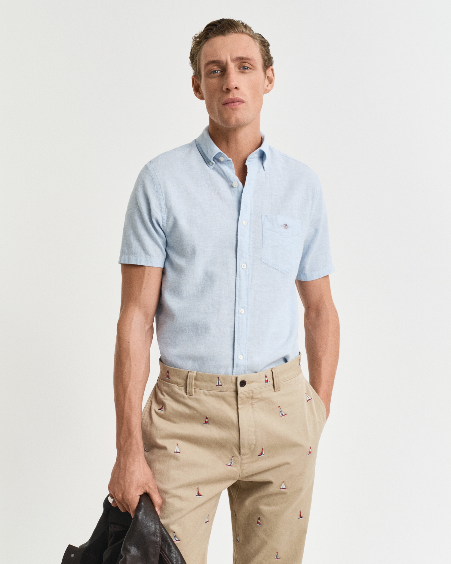 Gant Kurzarmhemd "REG COTTON LINEN SS SHIRT" günstig online kaufen