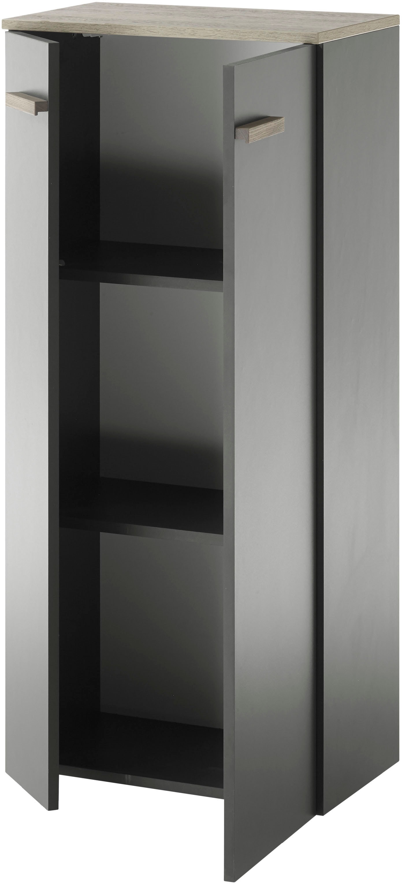 Places of Style Badmöbel-Set »SOLiD, Badmöbel-Set, Bad im modernen Design, 3-teiliges Badezimmer«, (3 St.), Waschtisch mit Waschbecken, Midischrank, Breite 130 cm