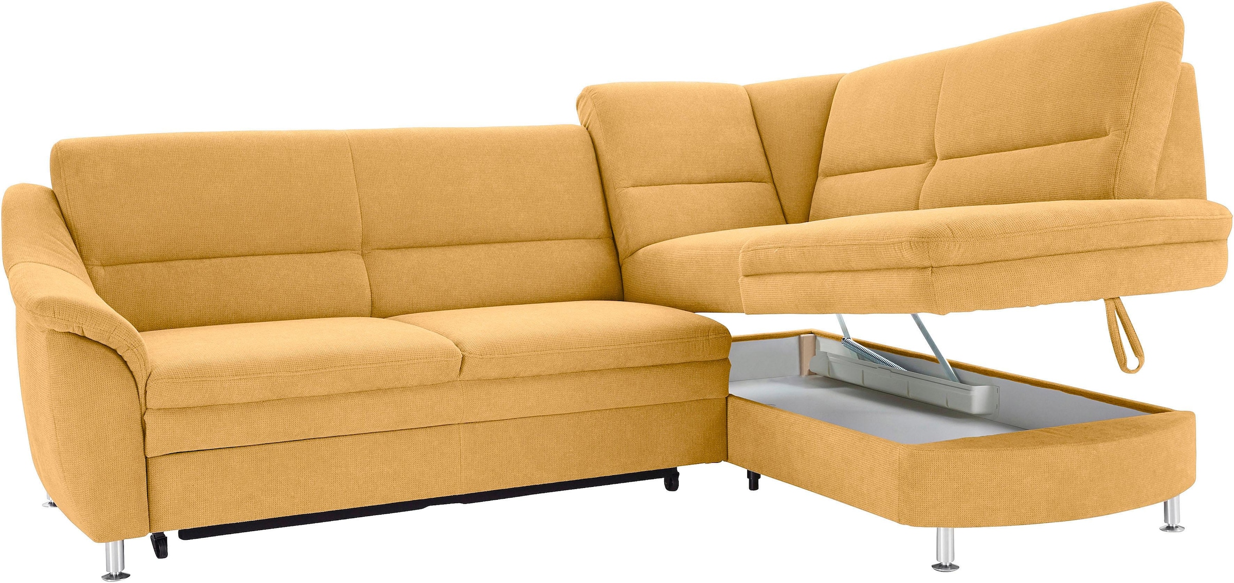 sit&more Ecksofa »Cardoso L-Form«, mit Federkern, wahlweise mit Bettfunktion und Schubkasten