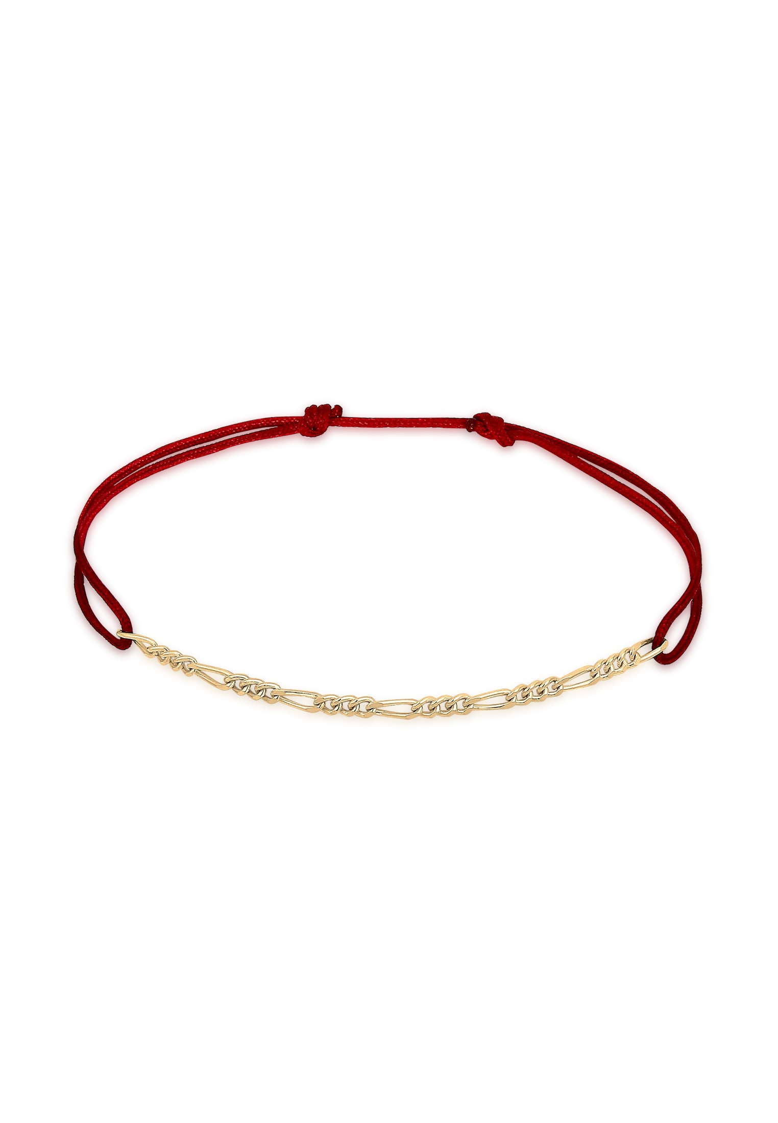 Armband »Figaro-Kette Rot Nylon Verstellbar 925 Silber«