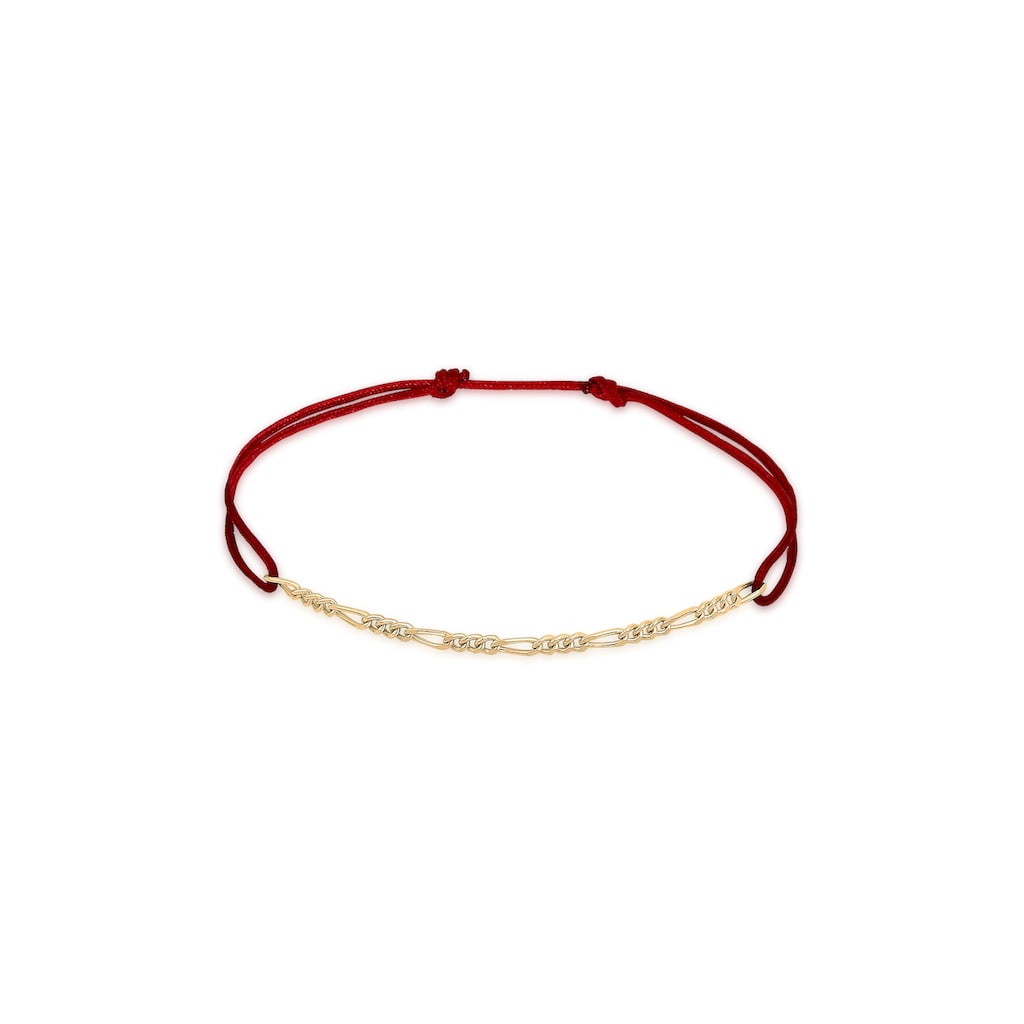 Elli Armband »Figaro-Kette Rot Nylon Verstellbar 925 Silber«