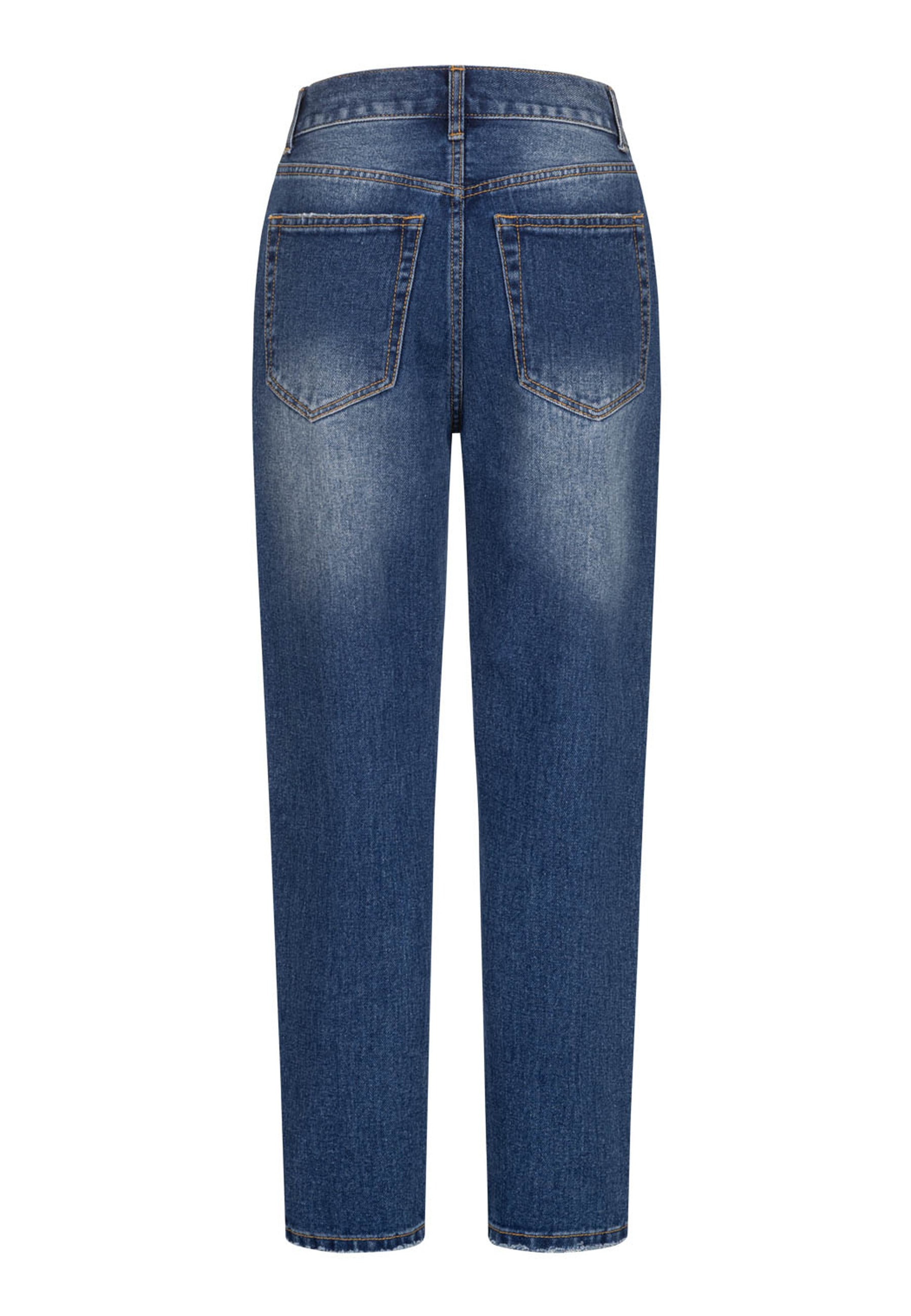CLOUD 5IVE Bequeme Jeans »CLOUD 5IVE High-Waist Boyfriend Destroyed Jeans Hose 5-Pockets«