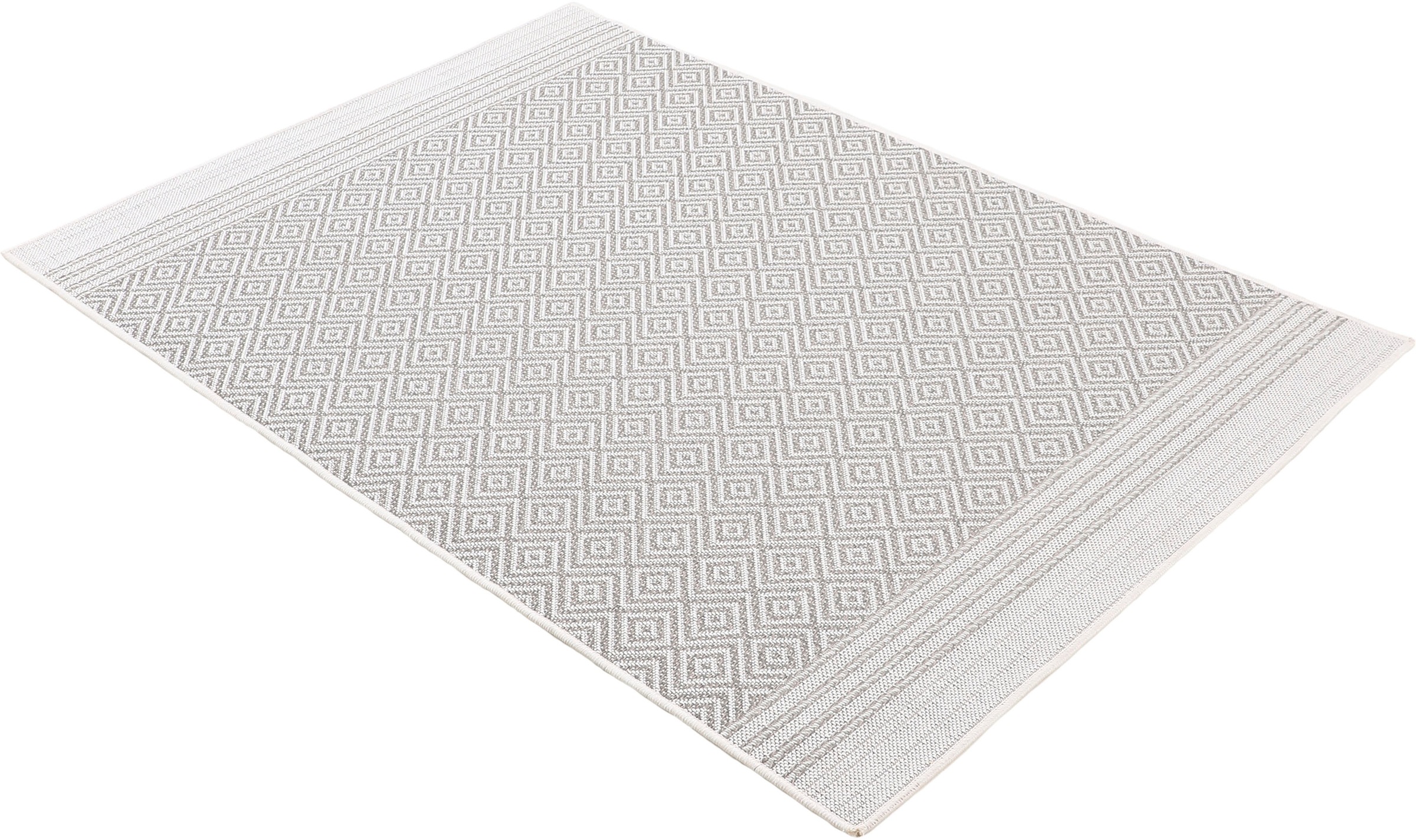 carpetfine Teppich »Boho 103«, rechteckig, 4 mm Höhe, robustes Flachgewebe, Sisal Optik, UV-beständig, Außenbereich