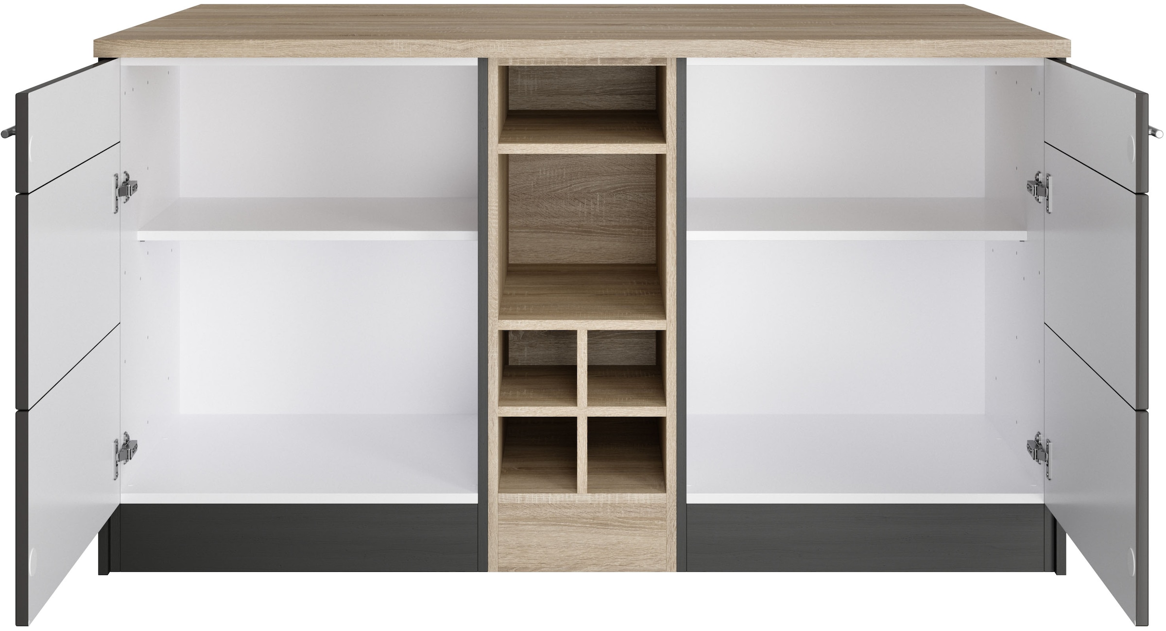 HELD MÖBEL Kücheninsel »Wien«, Breite 153 cm, MDF-Fronten, Flaschenregal