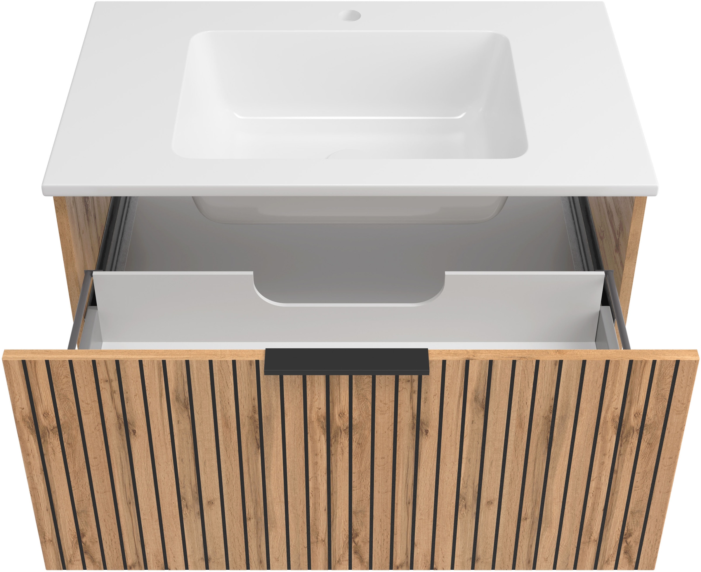 welltime Badmöbel-Set »Welltime, Carlton Waschtisch-Set, 80 oder 120 cm, gestreift« 2 Stk. tlg.