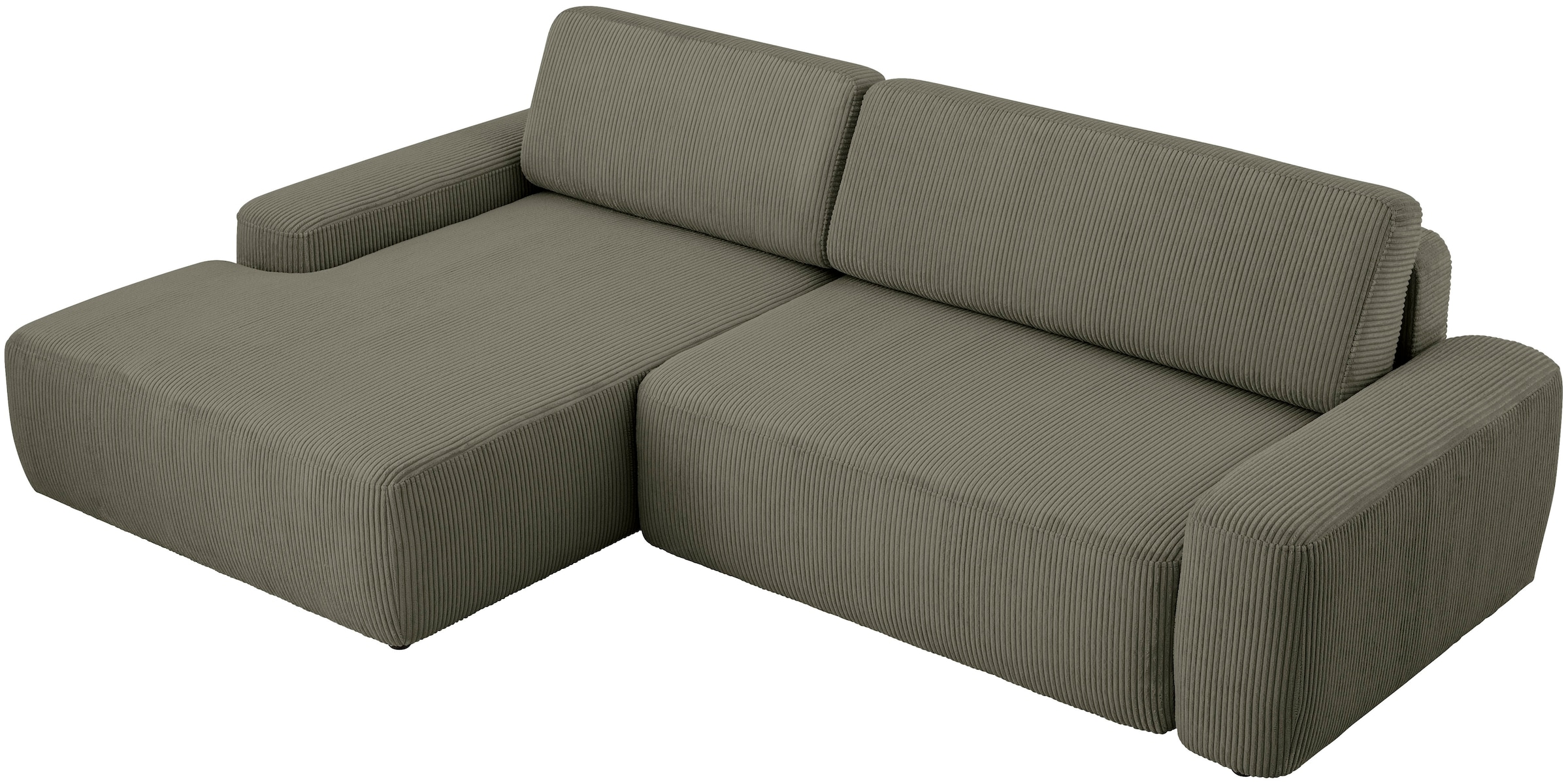 INOSIGN Ecksofa »TORGE (264cm), Schlafsofa in Cord, Samtvelours o Struktur fein, L-Form« Schlaffunktion, Bettkasten, Liegefläche: 125/210 cm