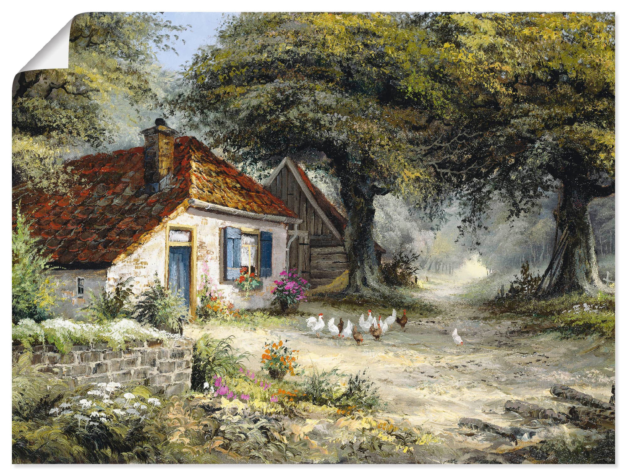 Artland Wandbild "Märchenhaftes Ferienhaus" Garten 1 Stk. tlg. als Leinwand günstig online kaufen