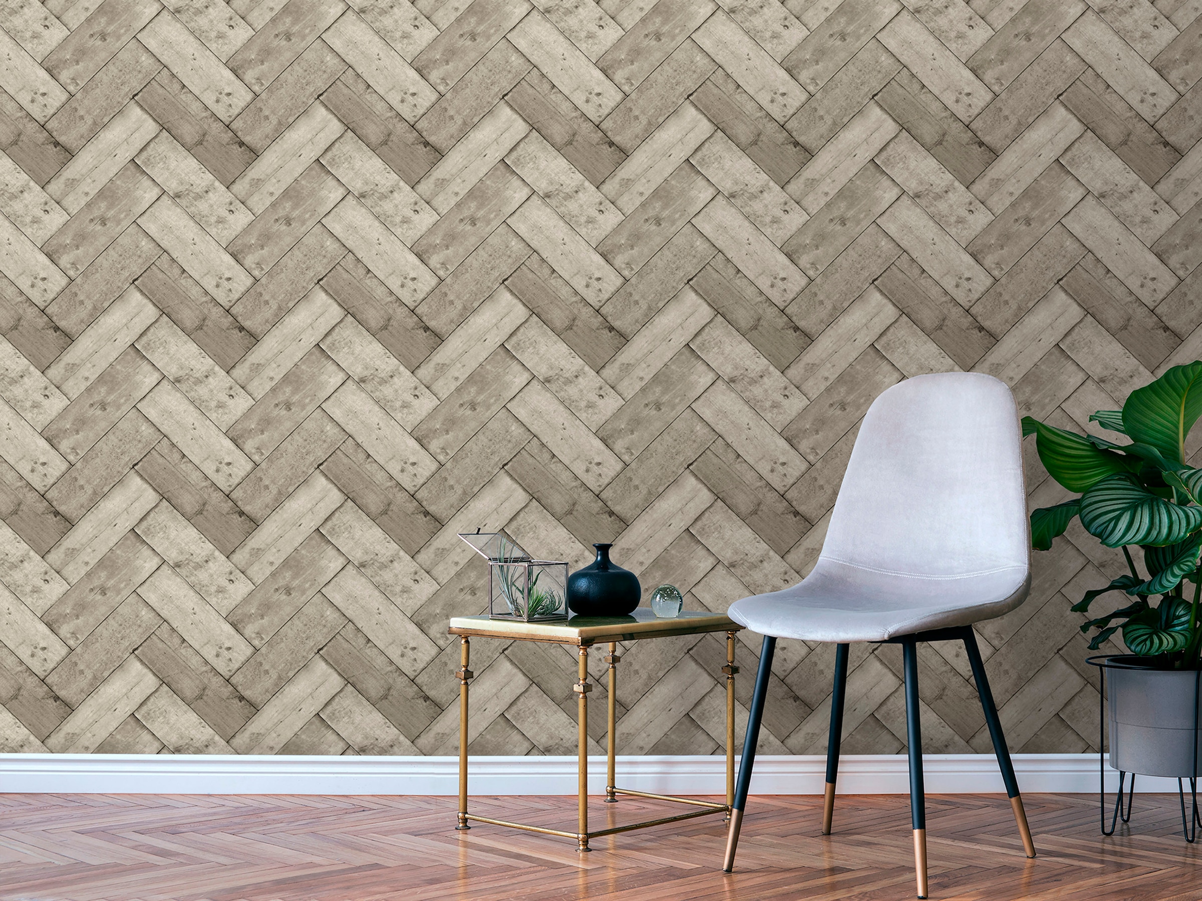 Superfresco Easy Vliestapete »Superfresco Easy Vliestapete Geo Grau«, Holz, Superfresco Easy Vliestapete Geo Grau
