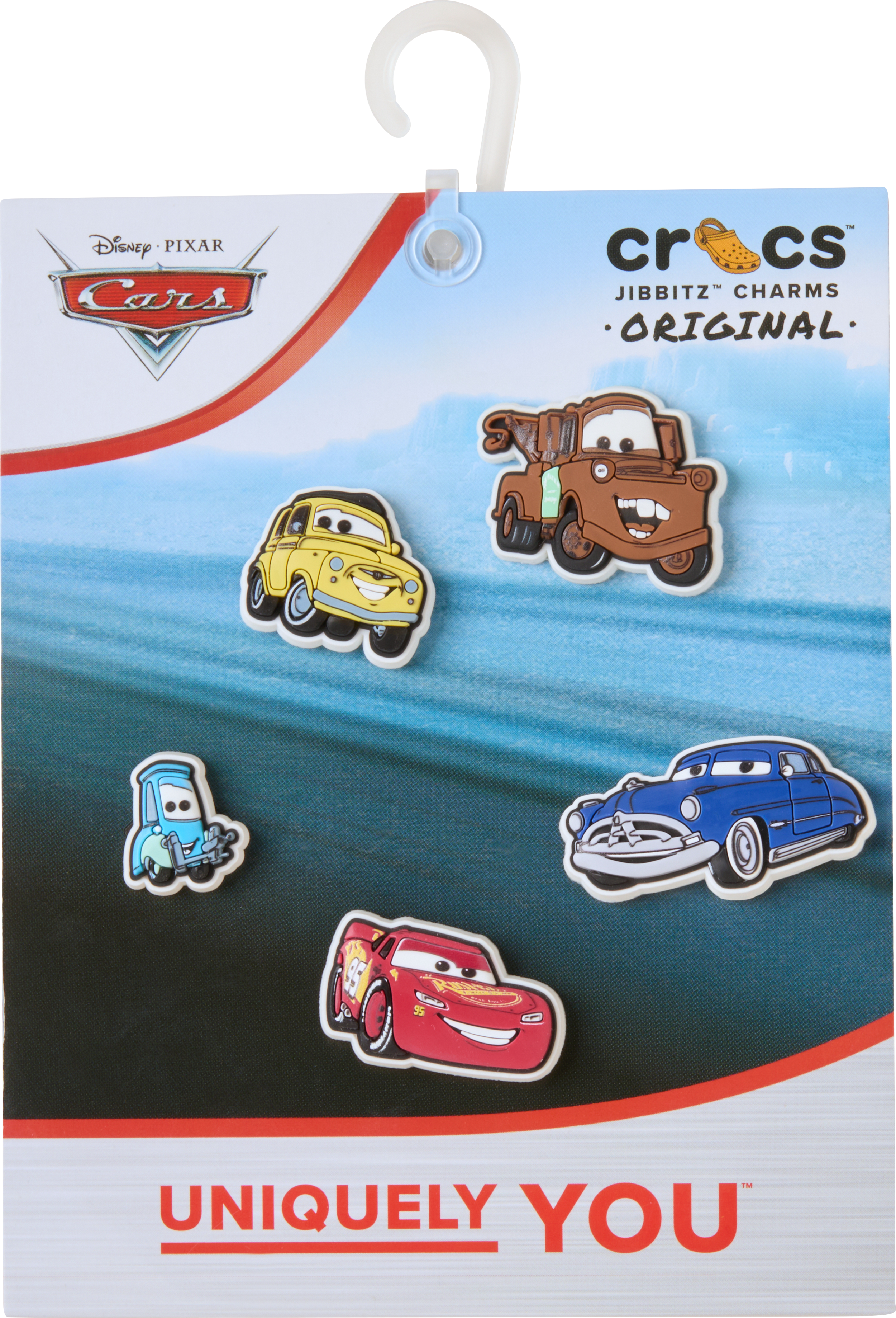 Crocs Schuhanstecker "Jibbitz™ Pixar Cars" Set, Kein Spielzeug. Nicht für Kinder unter 3 Jahren geeignet, 5 Cars Motive zum Anstecken, Charm, Anstecker für Crocs Schuhe