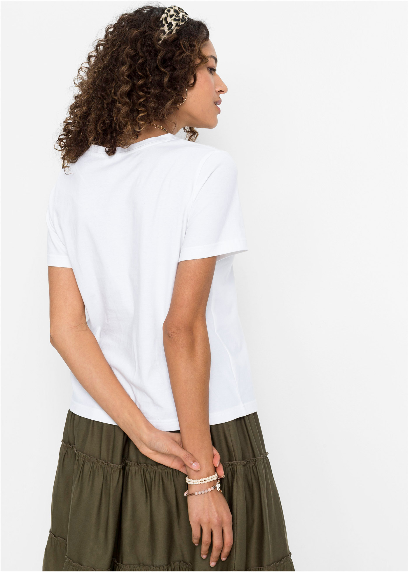 Thumbnail - bonprix T-Shirt "T-Shirt aus reiner Baumwolle" bequeme Passform, Kurzarm, mit Print, Rundhalsausschnitt