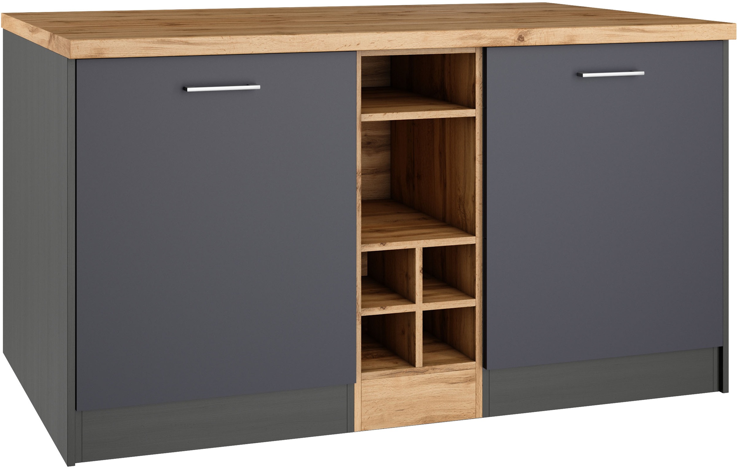 KOCHSTATION Kücheninsel "KS-Milan", Stellmaß 153/100 cm, viel Stauraum, Leb günstig online kaufen