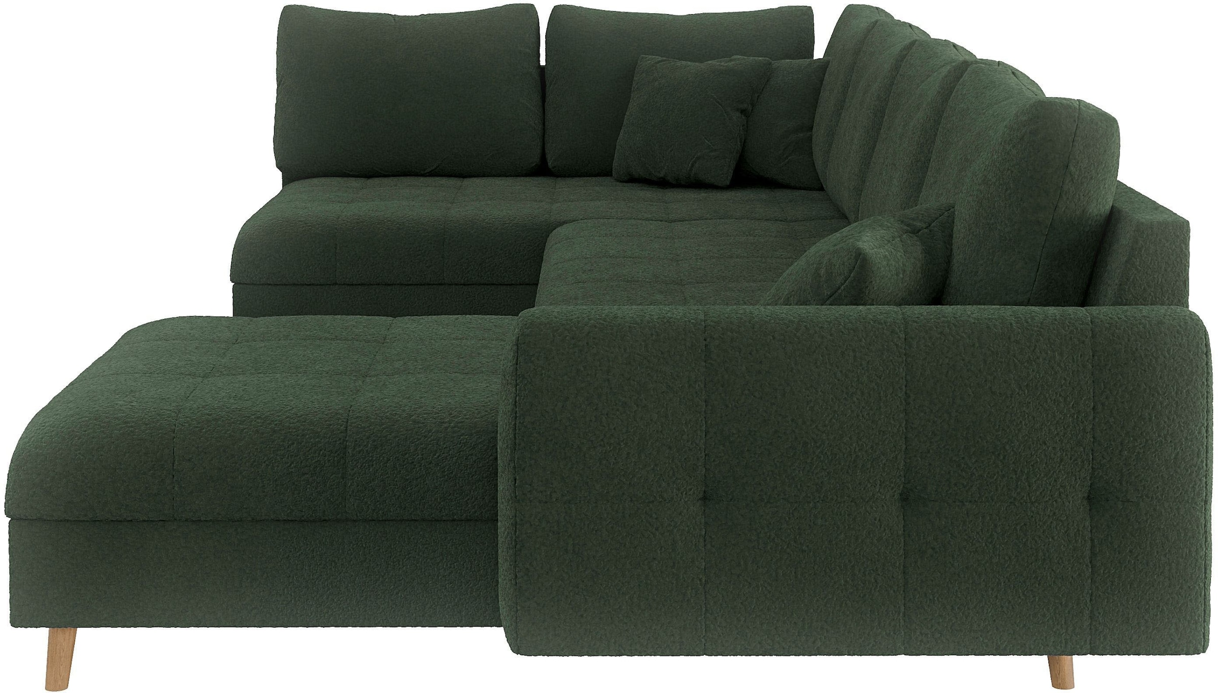 Home affaire Wohnlandschaft »CHARRE U-Form mit Ottomane, Maße B/T/H: 310/161/81 cm«, feine Steppung, lose Rücken- und Zierkissen, auch in Cord und Bouclé