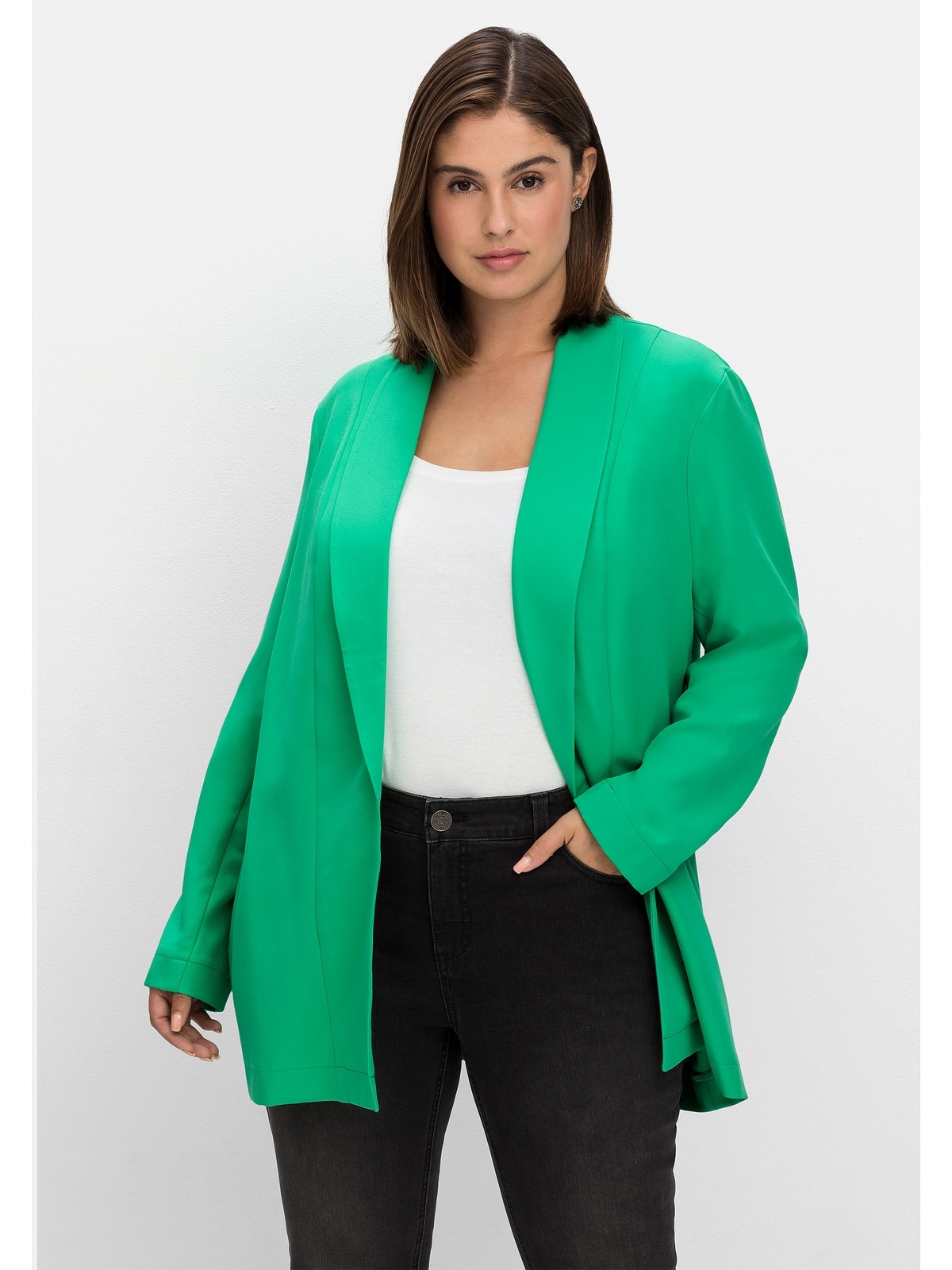 kaufen BAUR »Große und | Größen«, Schalkragen Jackenblazer Taschen online mit Sheego
