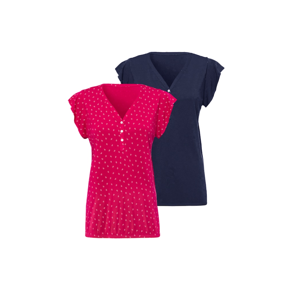LASCANA Shirttop (2er-Pack) mit Flügelärmelchen XV7877 LASCANA Shirttop (2er-Pack) mit Flügelärmelchen XV7877