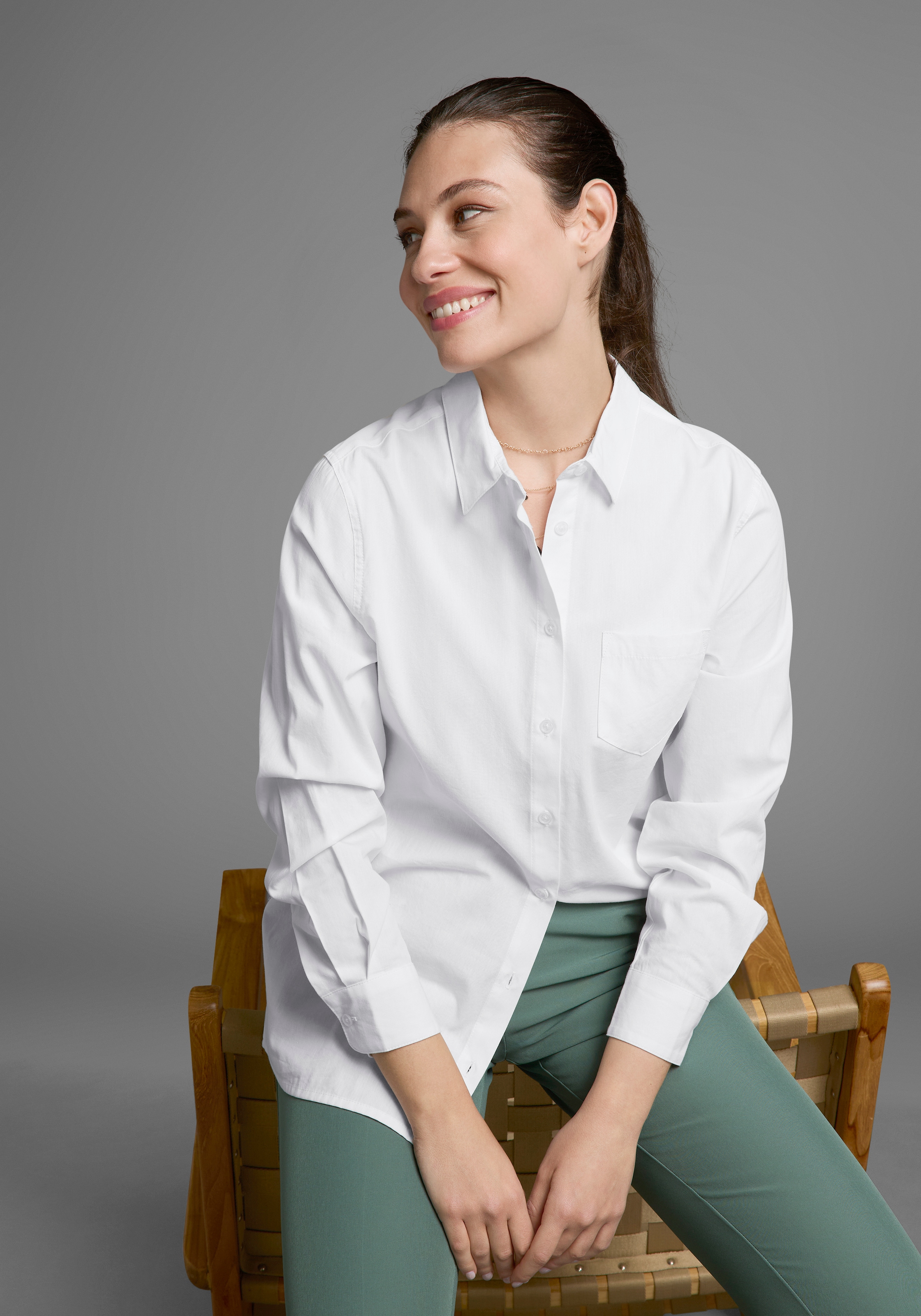 Laura Scott Longbluse, mit Brusttasche