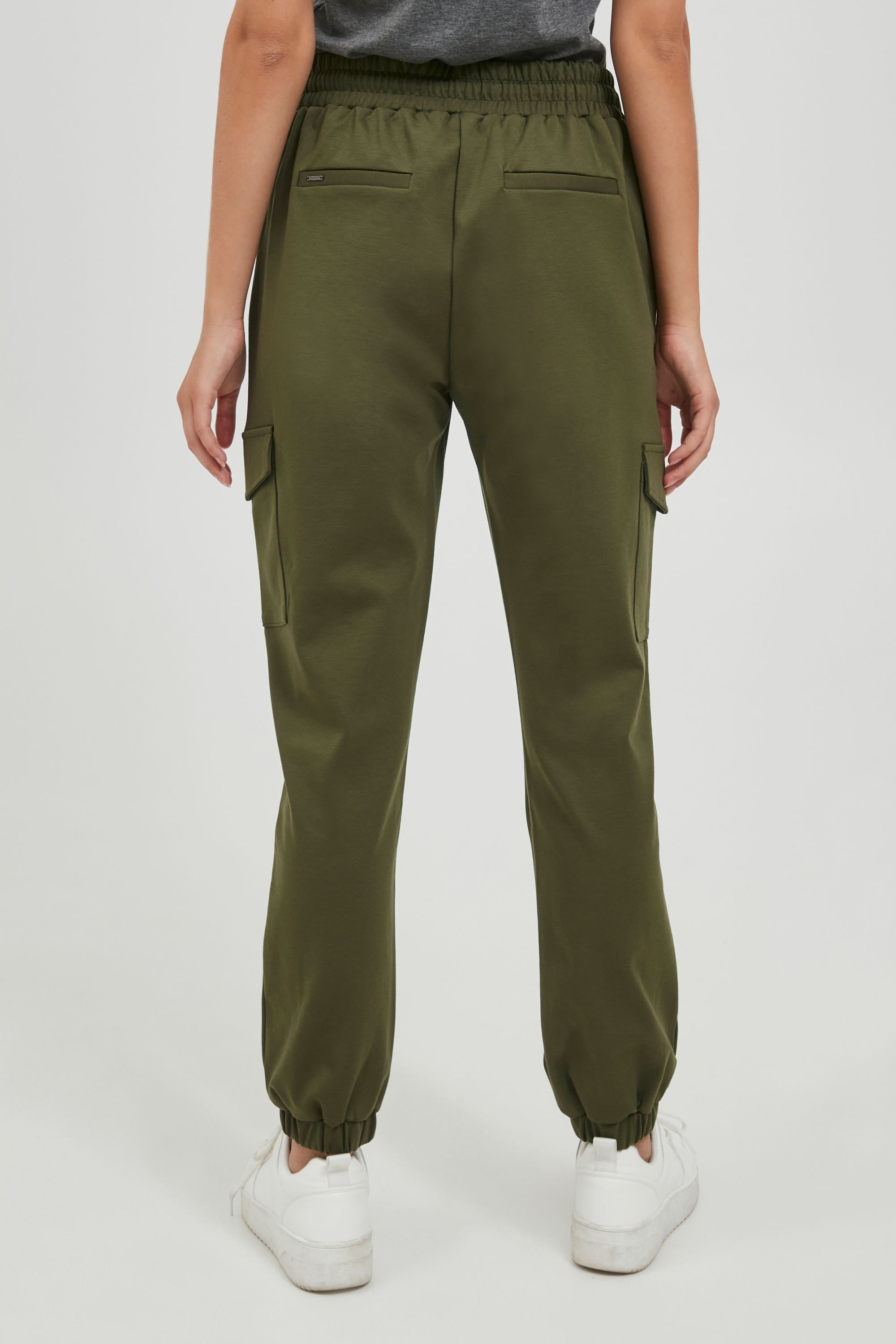 Cargohose OXMO "Cargohose OXHenni", Damen, Gr. M, N-Gr, grün (ivy grün), Obermaterial: 73% Polyester PES. 23% Viskose CV. 4% Elasthan EL., Hosen Cargohose 3