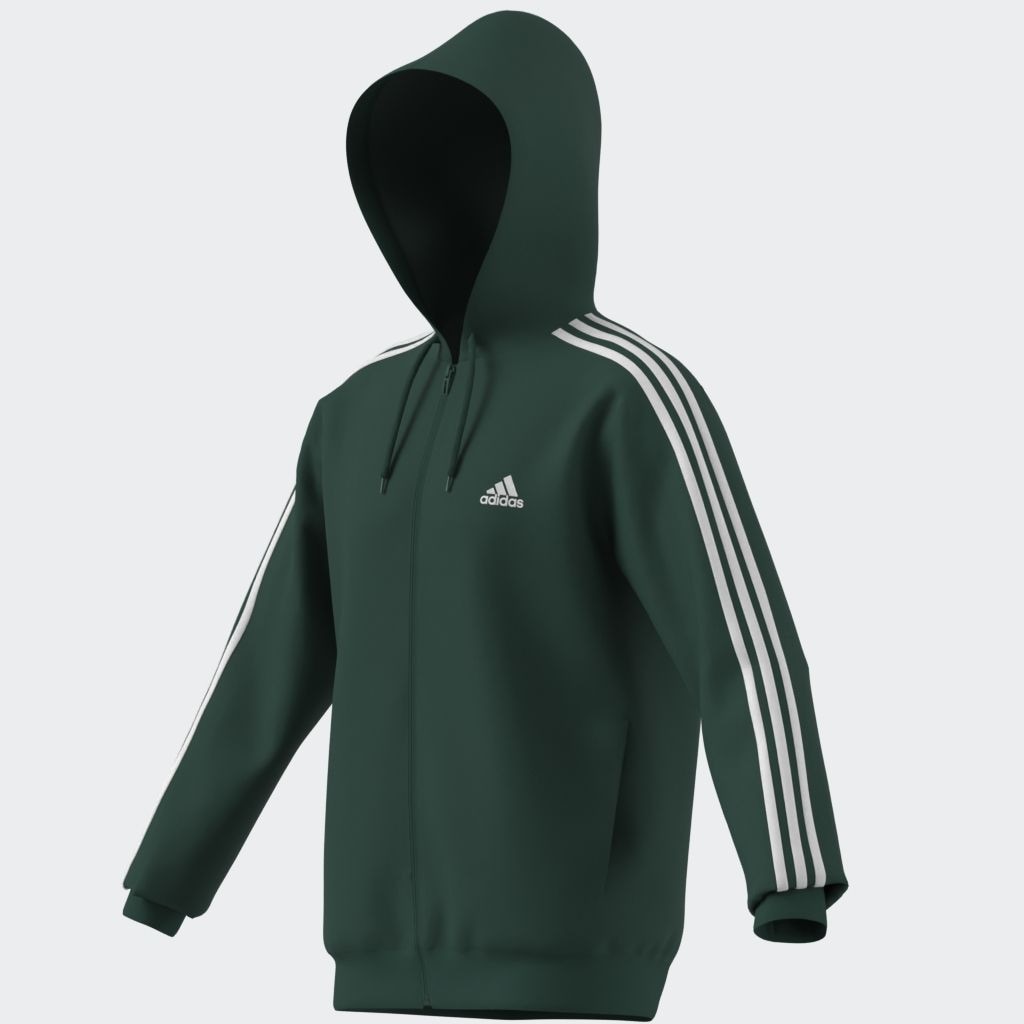 adidas Sportswear Kapuzensweatjacke »ESSENTIALS 3STREIFEN KAPUZENJACKE«, angenehmes Material aus Baumwollmix