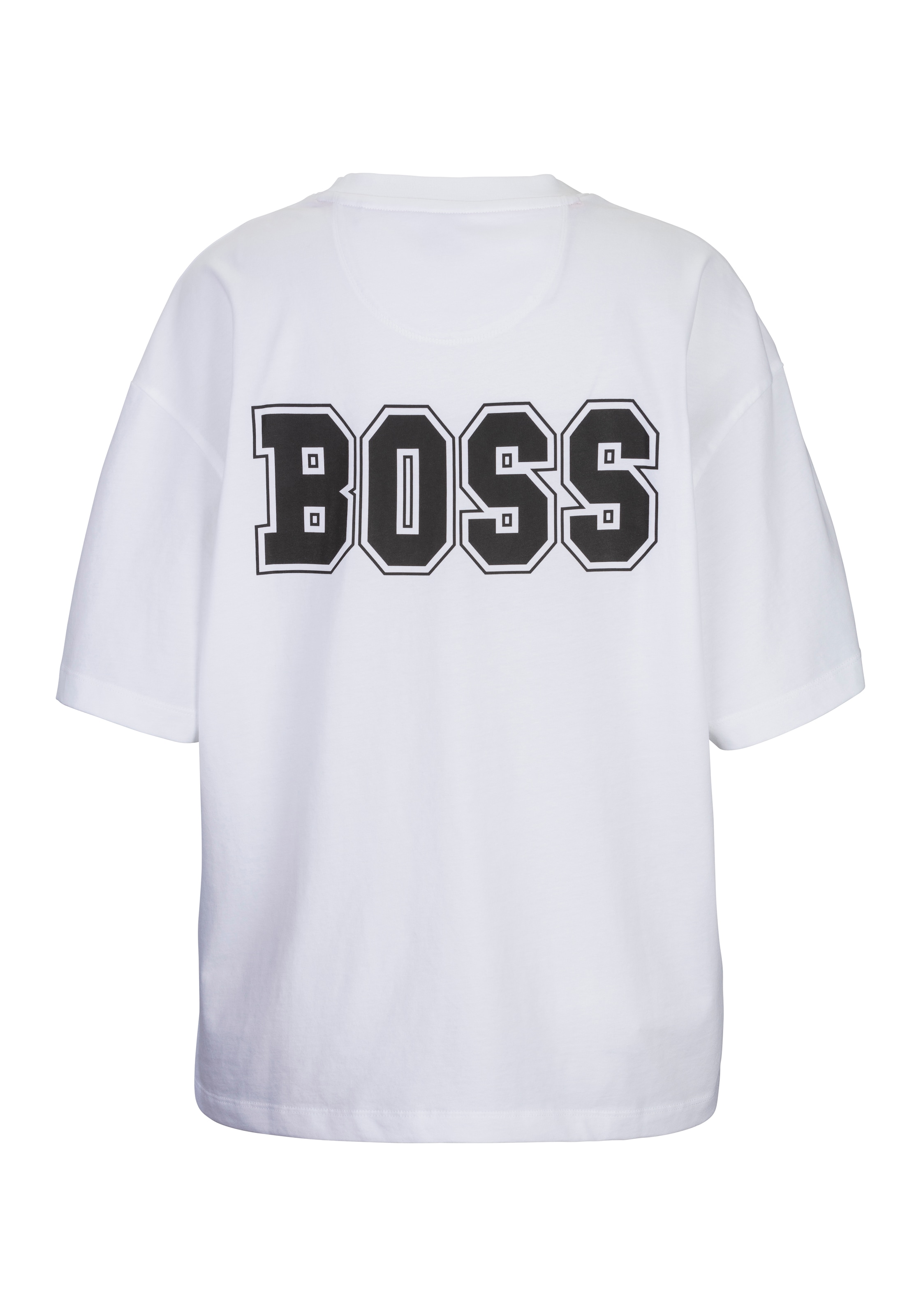 BOSS ORANGE T-Shirt »C_Eboyfriend Premium Damenmode«, mit großem BOSS Logodruck