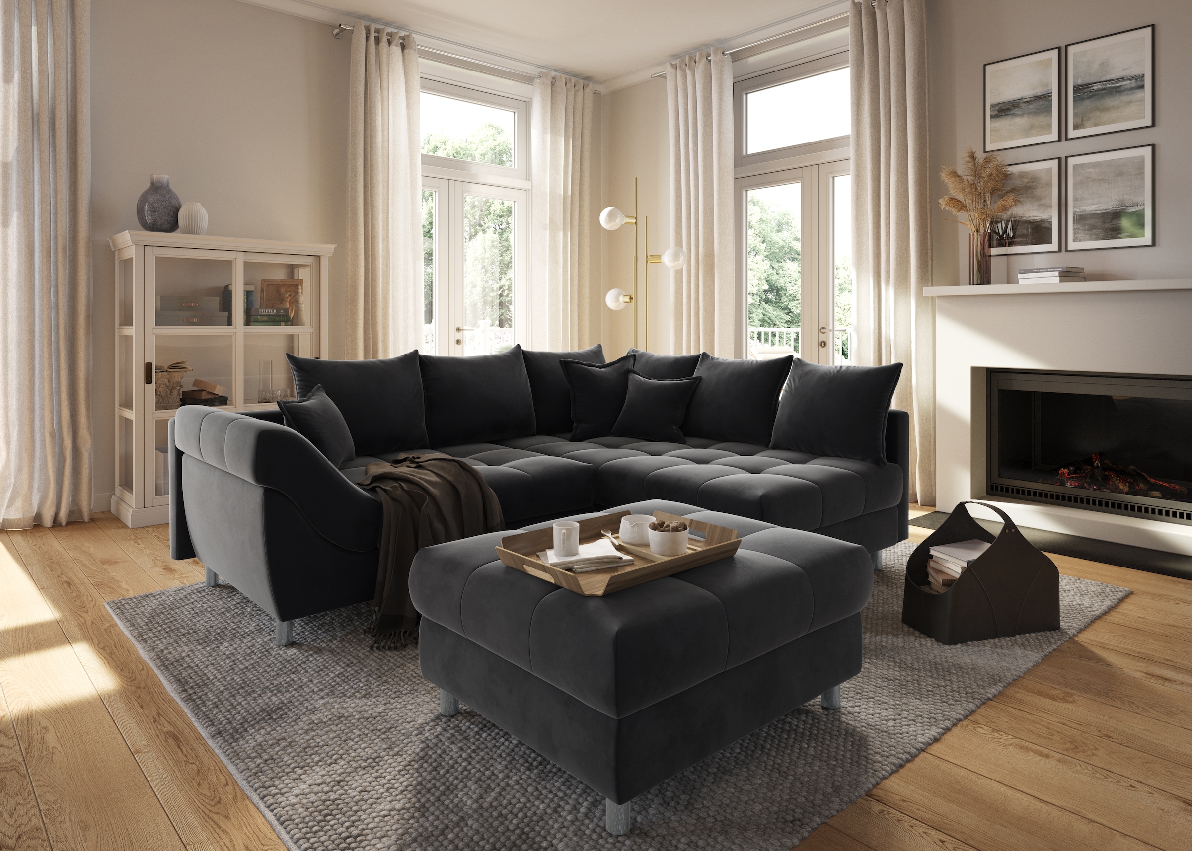 COLLECTION AB Ecksofa "Innsbruck L-Form" inklusive Federkern, Recamiere lin günstig online kaufen