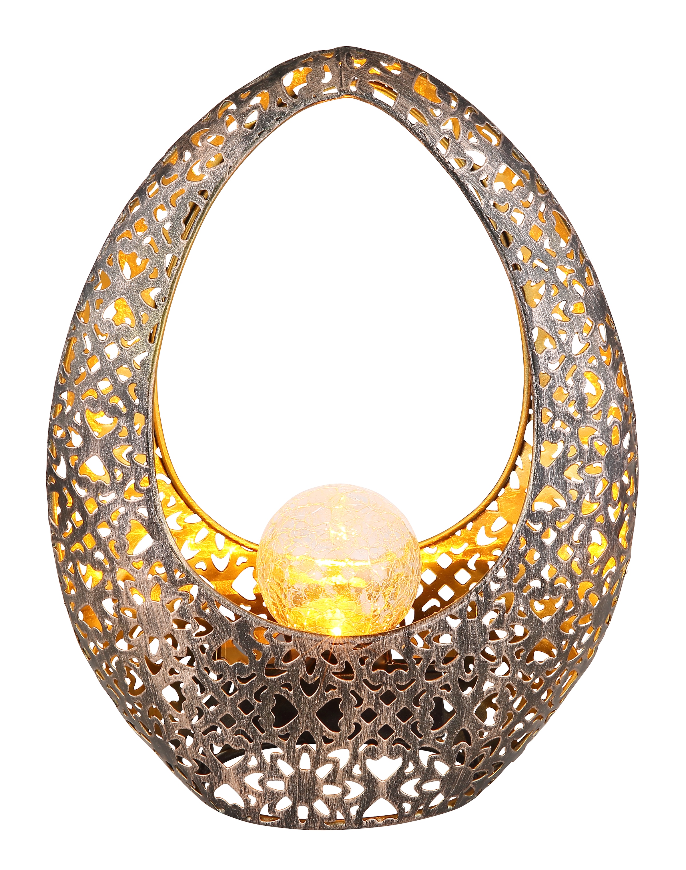 GLOBO LIGHTING LED Solarleuchte »SOLARLEUCHTE METALL BRONZEFARBEN, 1XLED« LED-Modul 1 Stk. Warmweiß