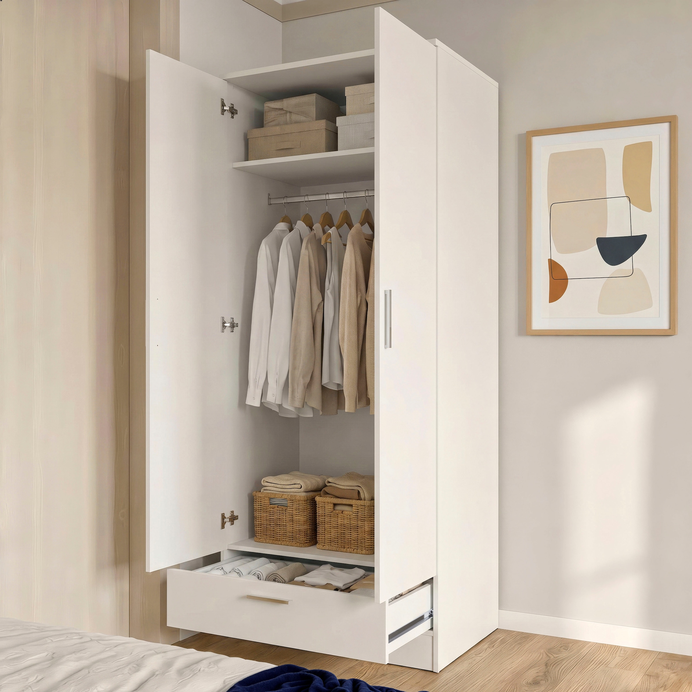 FORTE Kleiderschrank »Drehtürenschrank, Schublade, viel Stauraum« B/H/T 79,9/181/52,7, Schublade, Stauraum, FSC