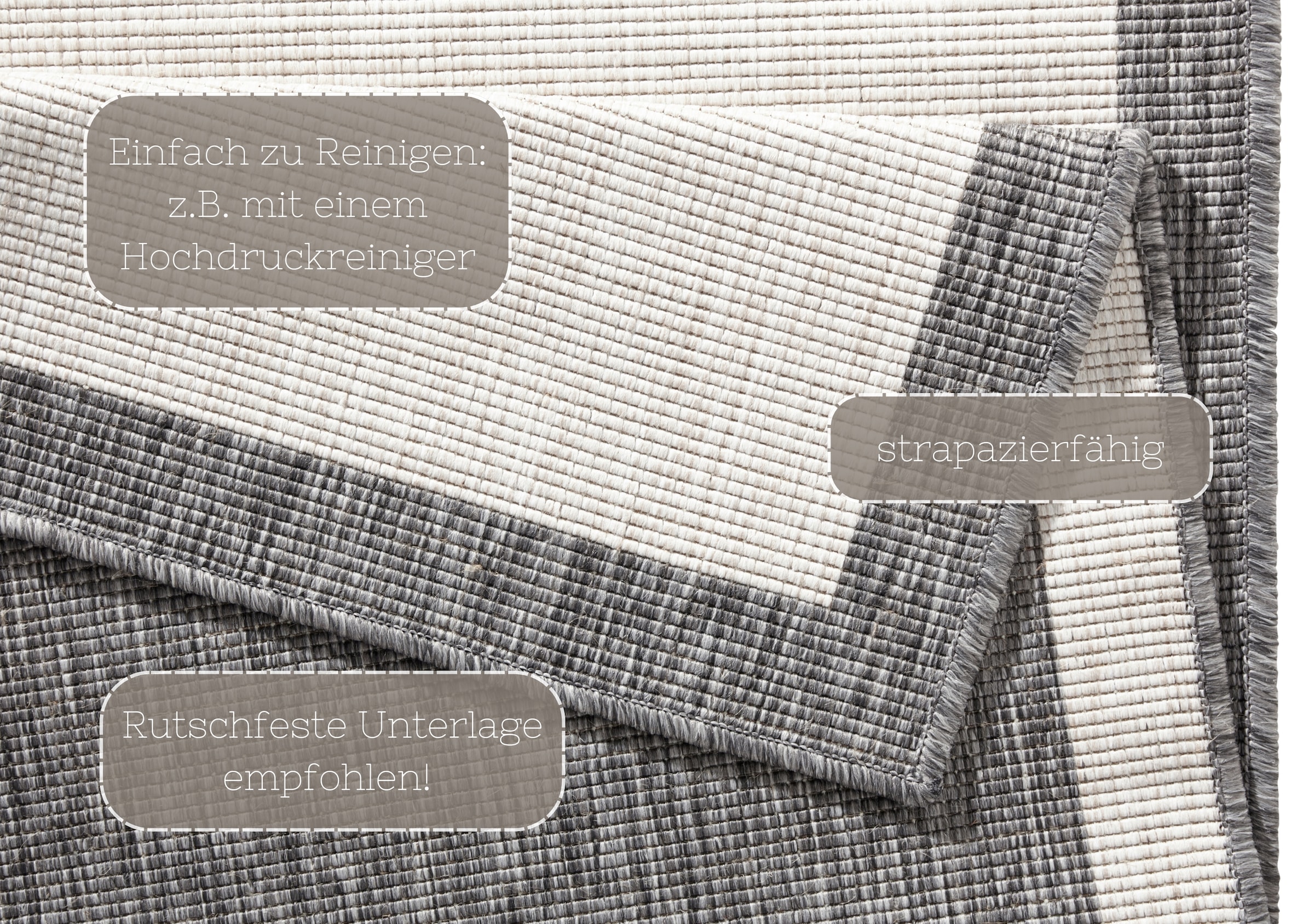 NORTHRUGS Teppich »Panama Wendeteppich«, rechteckig, 5 mm Höhe, In-& Outdoor, Wetterfest, Balkon, Läufer, Wohnzimmer, Wasserfest