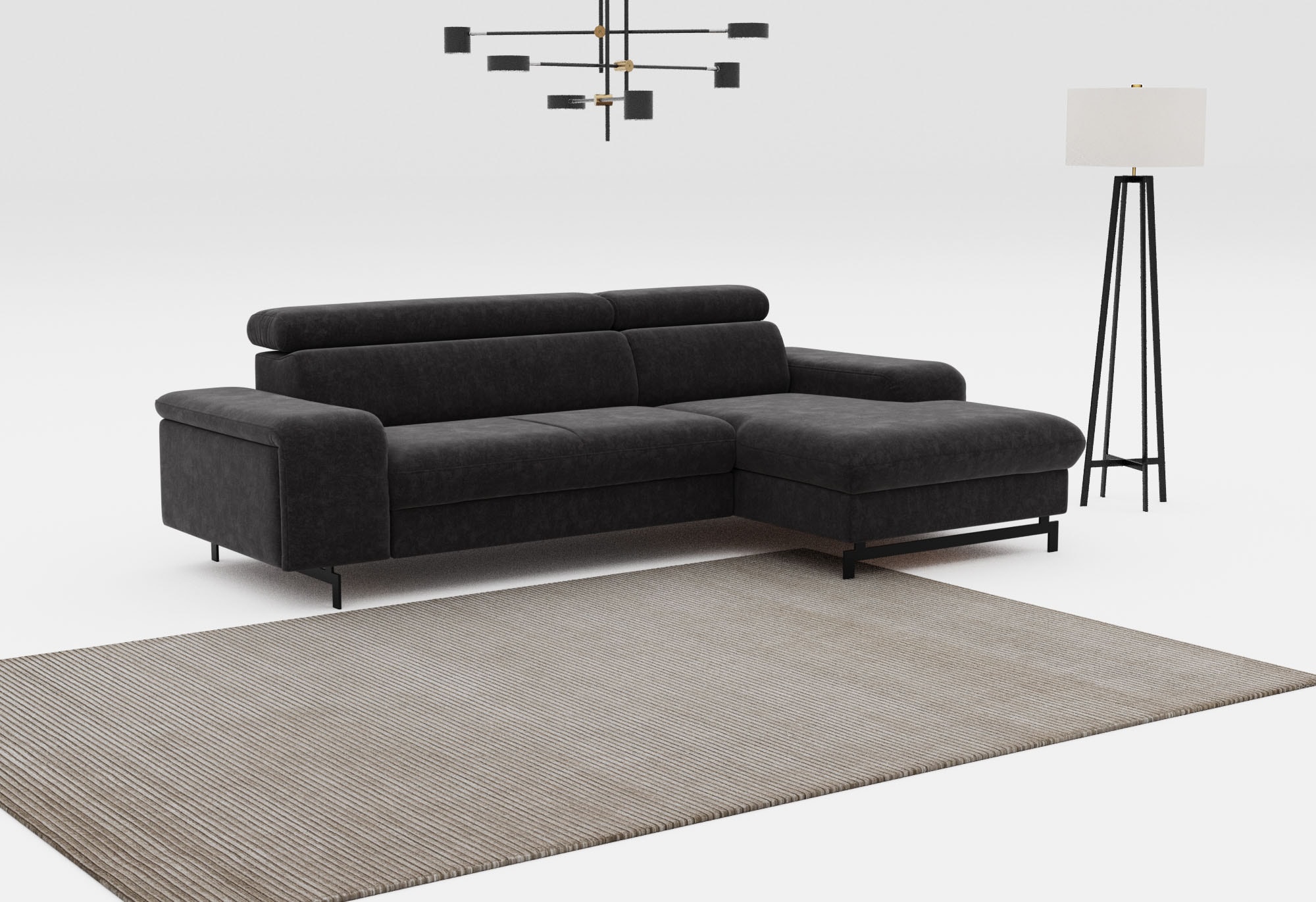 COTTA Ecksofa "Emma L-Form, B: 267 cm" mit Kopfteilverstellung, optional Schlaffunktion & Bettkasten