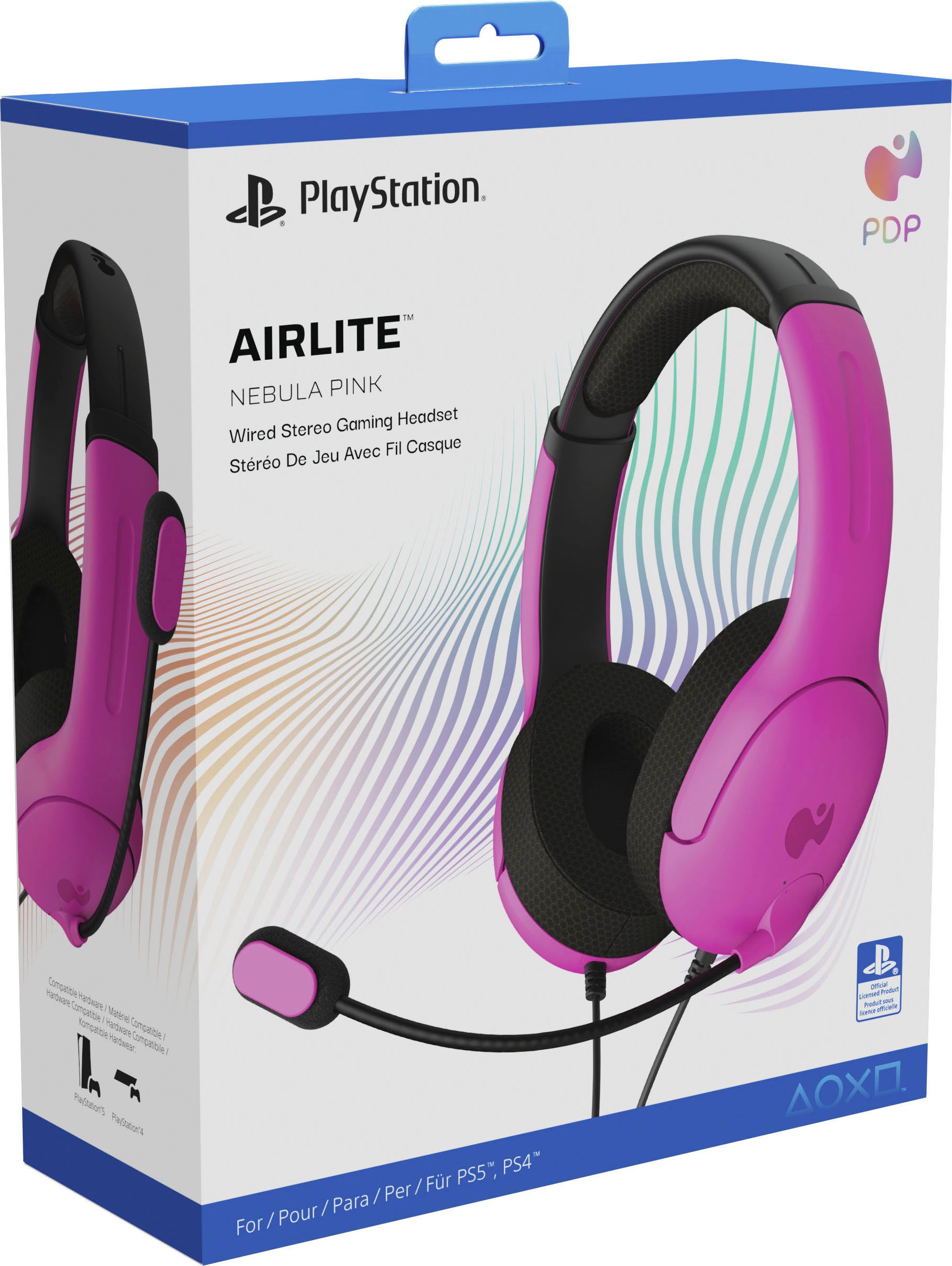 PDP - Performance Designed Products Kopfhörer »PDP Headset Airlite Stereo lila Playstation 4/5« Rauschunterdrückung | Stummschaltung