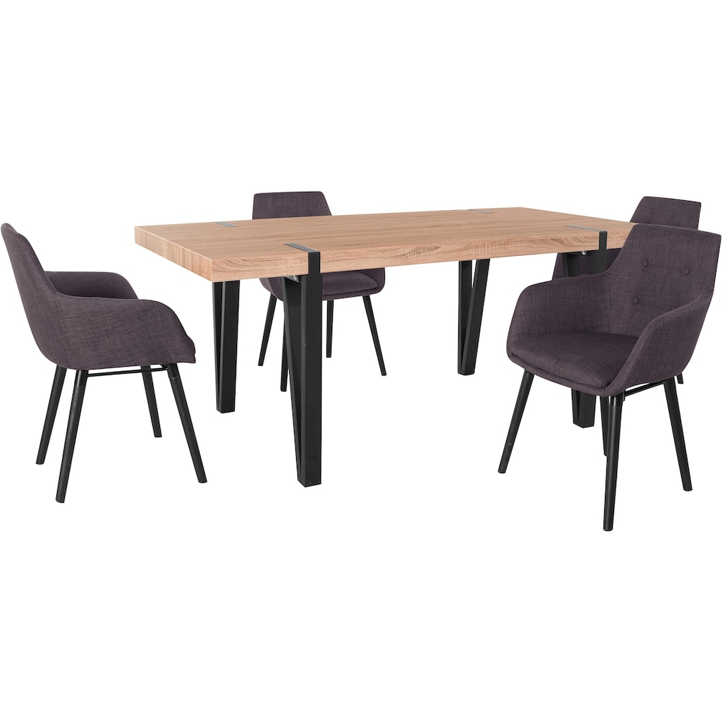 Home affaire Essgruppe »Sanchez und Bradford«, (Set, 5 tlg.), mit Tisch, Breite 180 cm