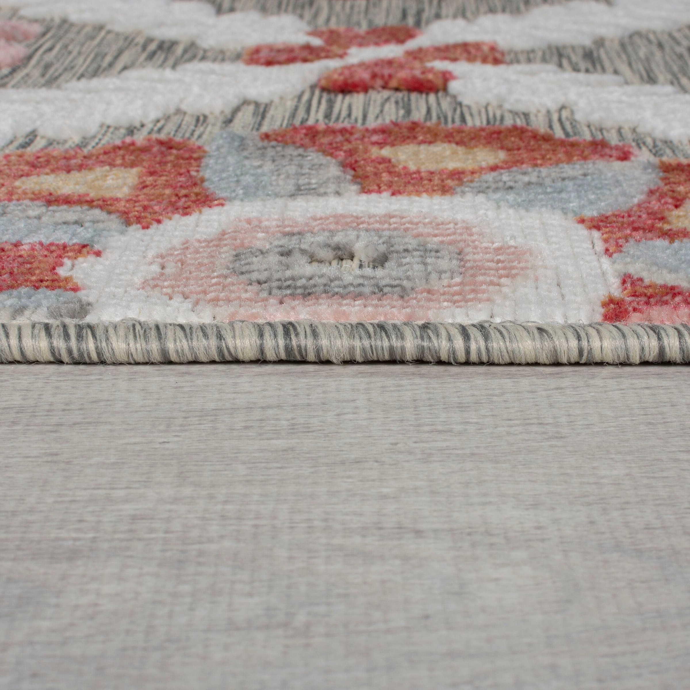 Teppich FLAIR RUGS "Flora, für drinnen und draußen", bunt, B:80cm H:2mm L:230cm, Kunstfaser, Teppiche, Teppich, Outdoor geeignet, gemustert mit Hoch-Tief Effekt 2