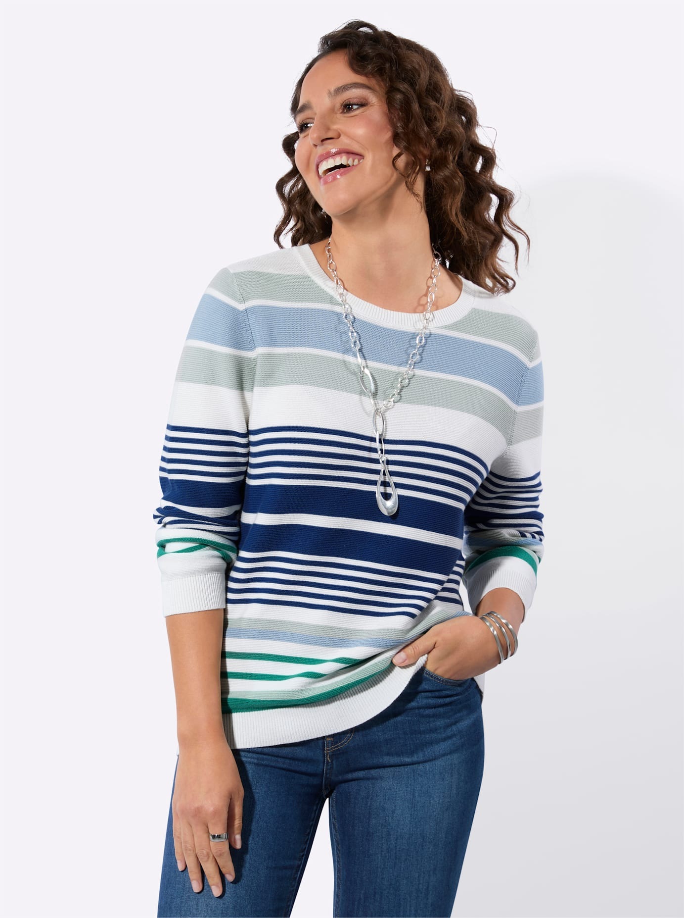 Casual Looks Rundhalspullover "Ringel-Pullover" günstig online kaufen