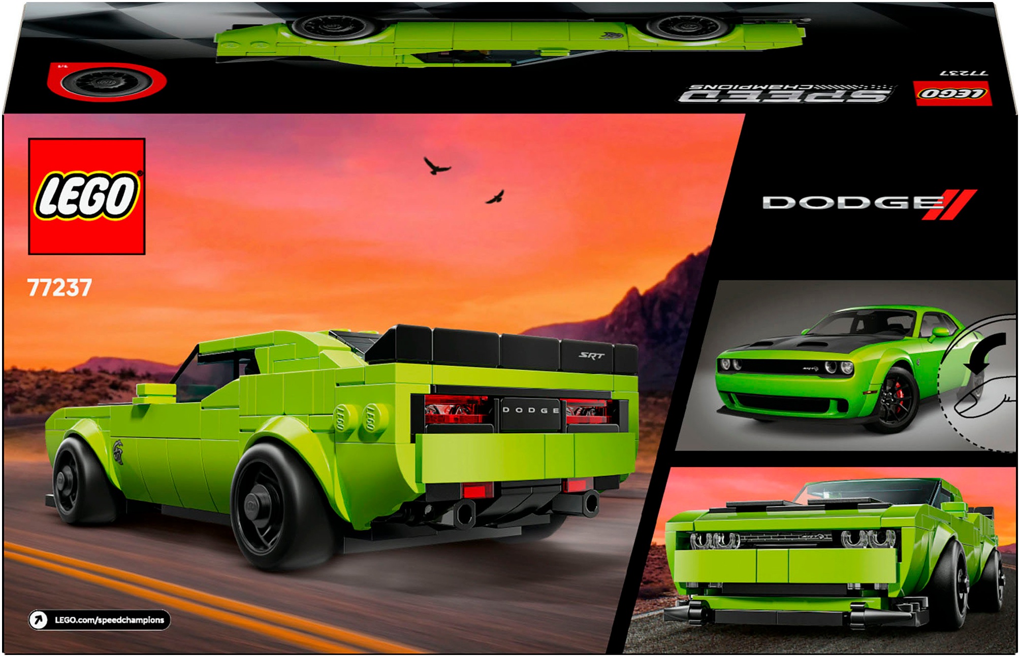 LEGO® Konstruktionsspielsteine »Dodge Challenger SRT Hellcat Sportwagen (77237), LEGO Speed Champions«, (390 St.), Made in Europe