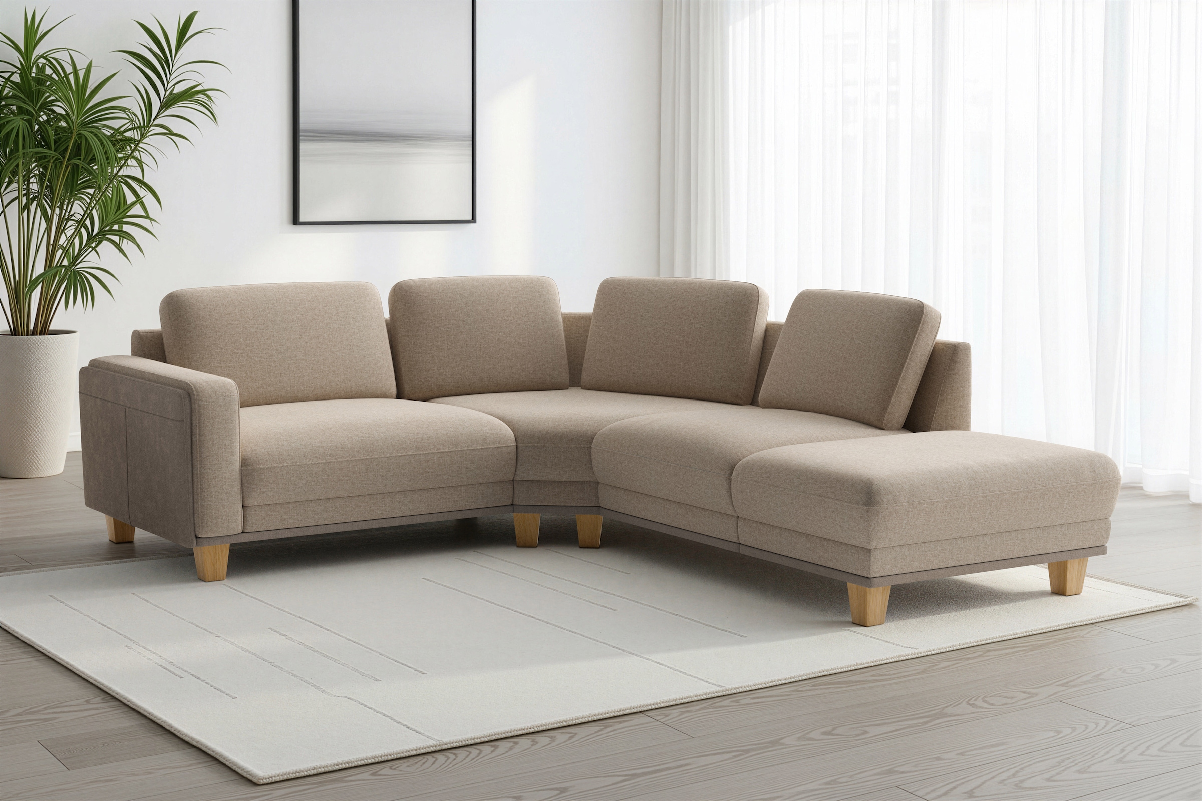 sit&more Ecksofa "Concept" Modernes Sofa in drei Fußfarben zur Auswahl