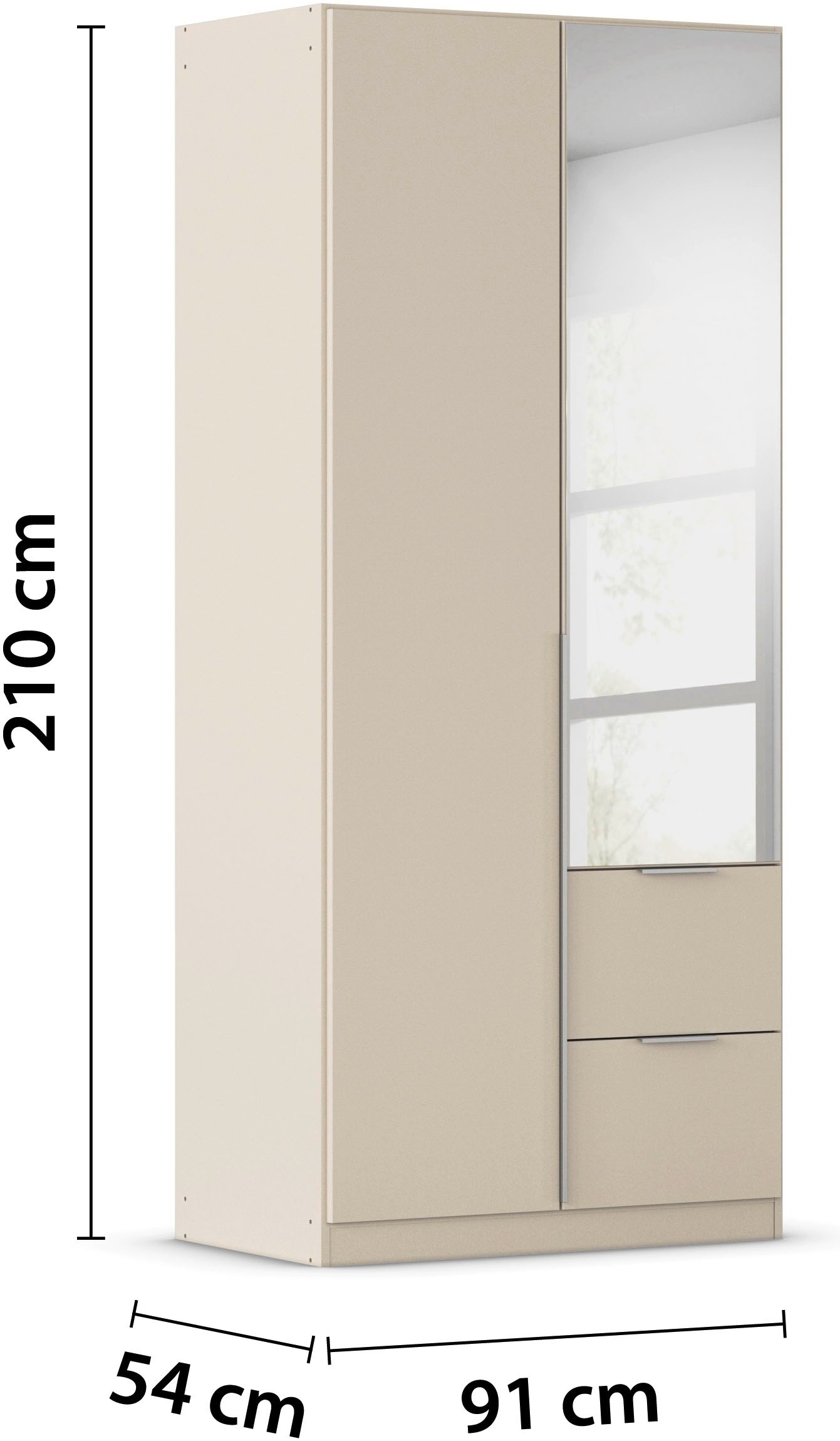 rauch Drehtürenschrank »Kleiderschrank Schrank Garderobe AGORDO mit Dekor- oder Hochglanzfront«, (in zwei Griff-Farben mit Dekor- oder Hochglanzfront), mit Außenschubkästen, in 6 Breiten und 2 Höhen MADE IN GERMANY