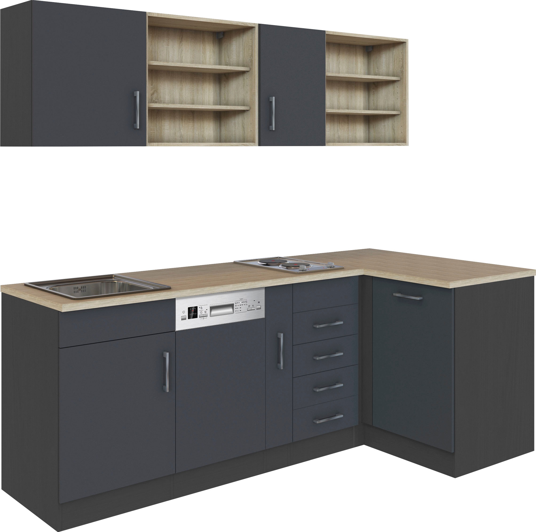 KOCHSTATION Küche "KS-Mali" Stellbreite 210/110 cm, mit E-Geräten günstig online kaufen