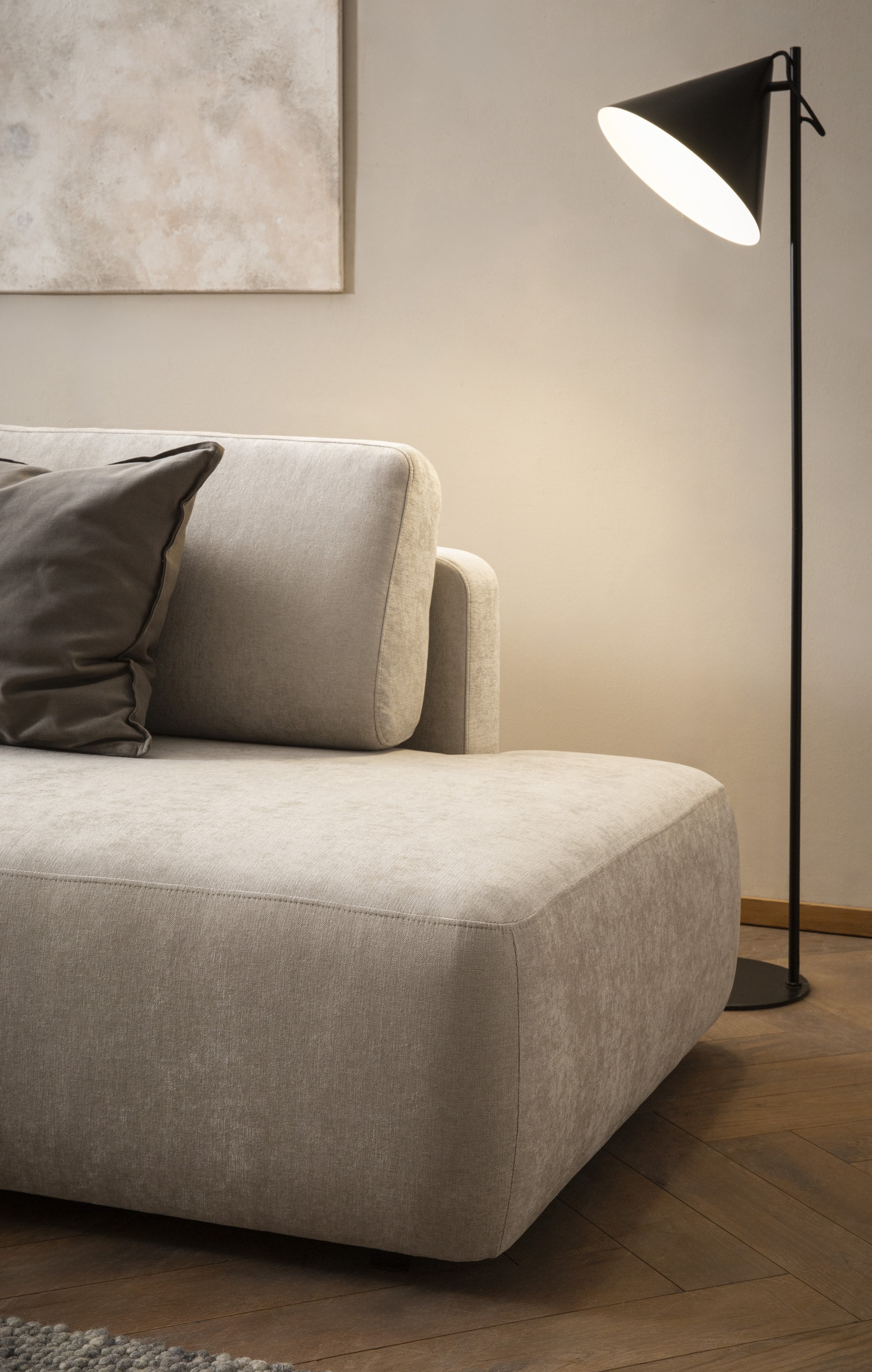INOSIGN Ecksofa »TORGE, Schlafsofa Cord, Samtvelours u. Strukur fein, Couch in L-Form«, Schlaffunktion und Bettkasten, Liegefläche: 210x125 cm, neues Design