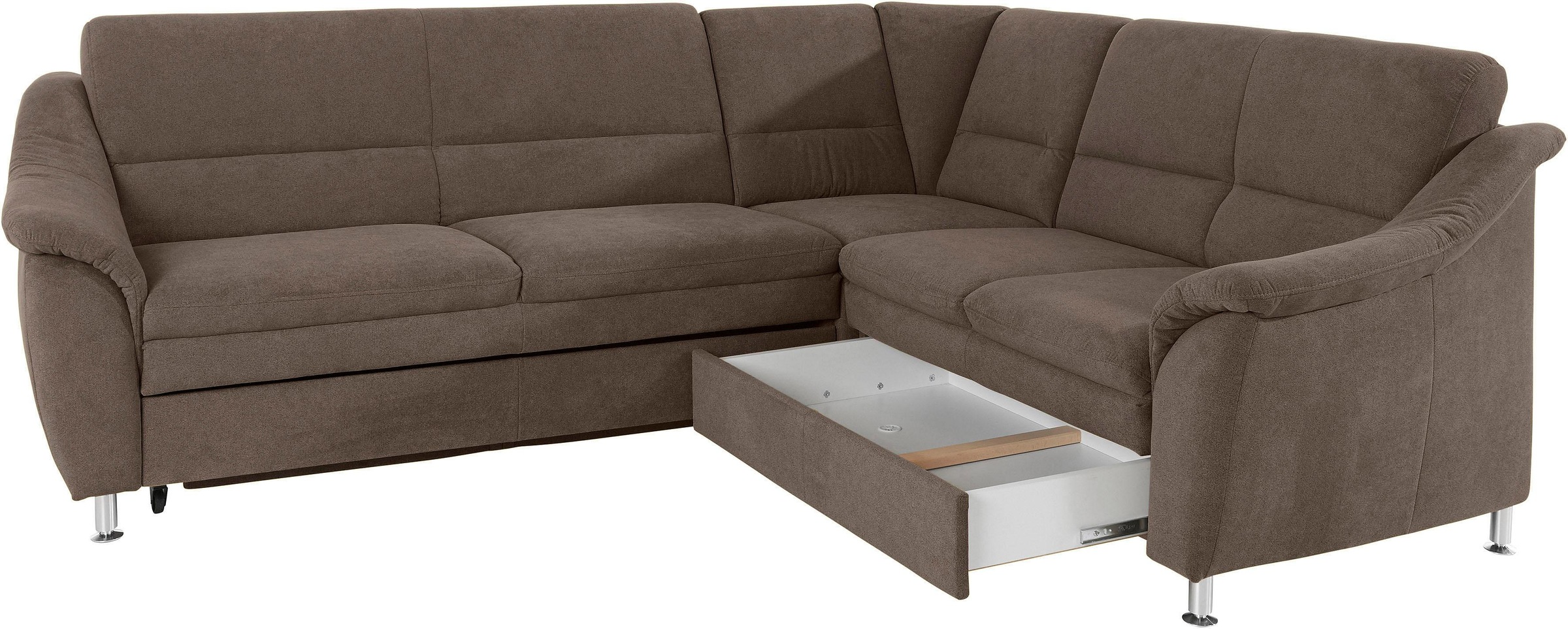 Places of Style Ecksofa »Cardoso L-Form«, Federkern, wahlweise mit Bett, Schubkasten, teilweise Relaxfunktion