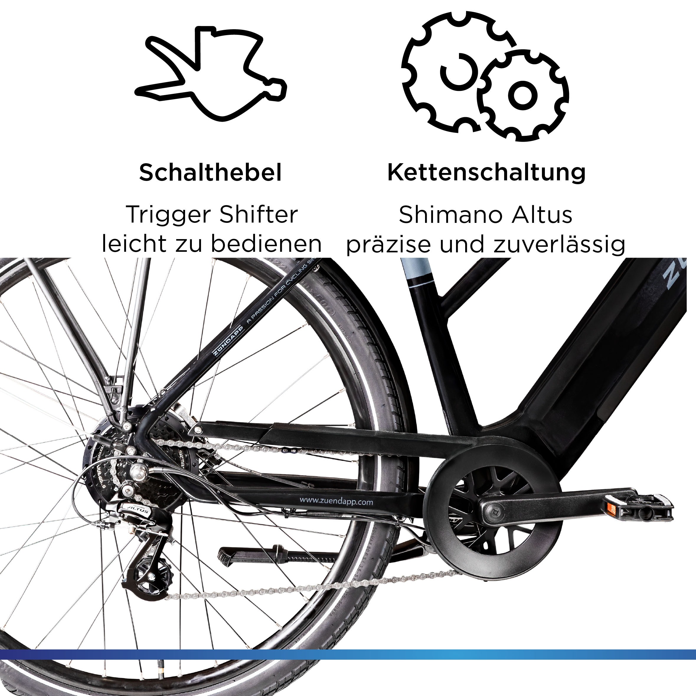 Zündapp E-Bike »Z810«, 24 Gang, Shimano, Altus RD-M310, Heckmotor 250 W, Pedelec, Elektrofahrrad für Damen