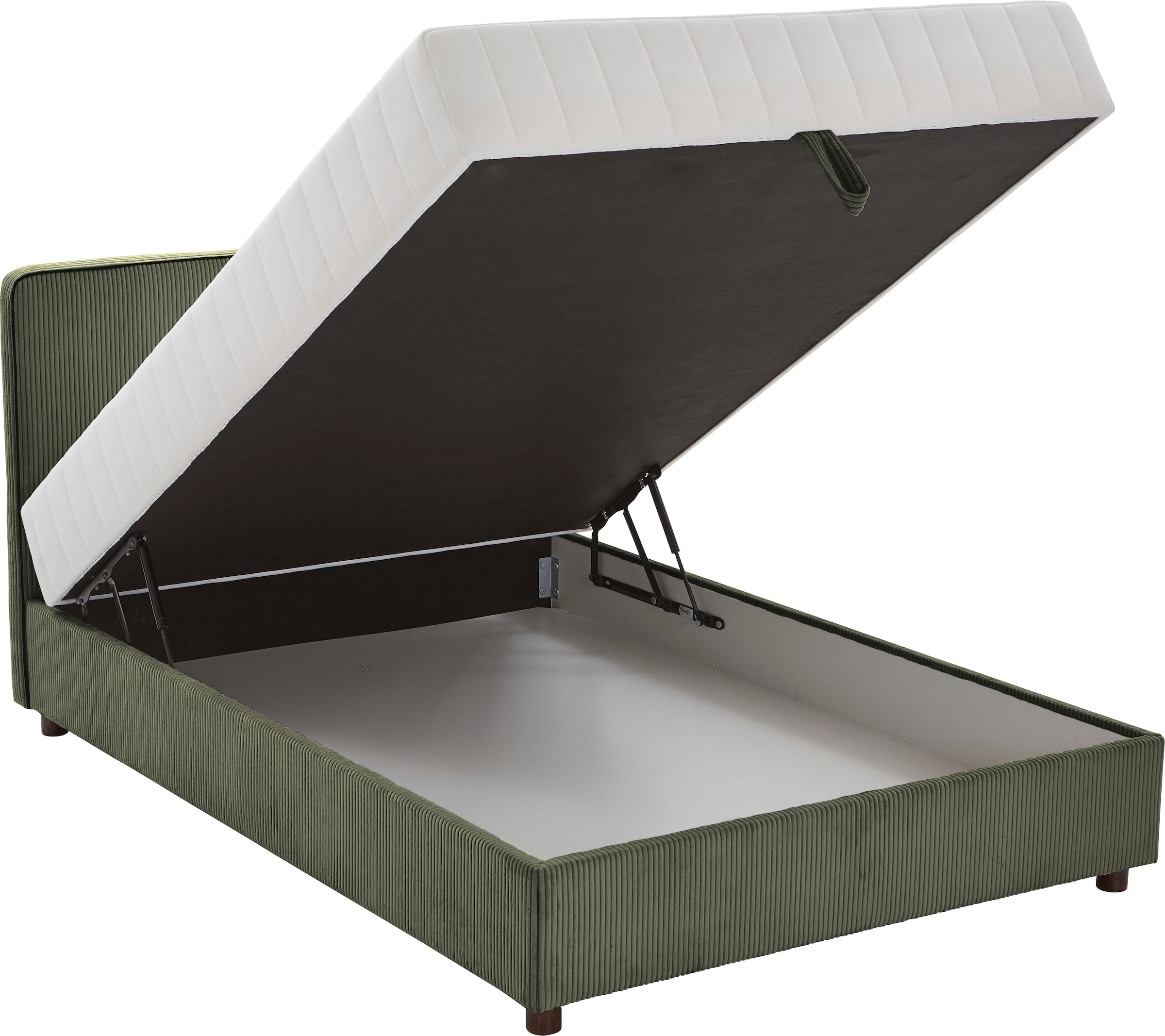 ATLANTIC home collection Bett »Corinna«, Boxbett inkl. Stauraum, Cord, erhältlich in unterschiedlichen Breiten