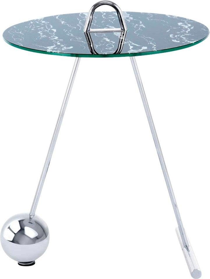 Kayoom Beistelltisch »Pendulum 525, mit runder Tischplatte«, (1 St.), Marmoroptik, Gestell im Pendel-Design, praktisch tragbar