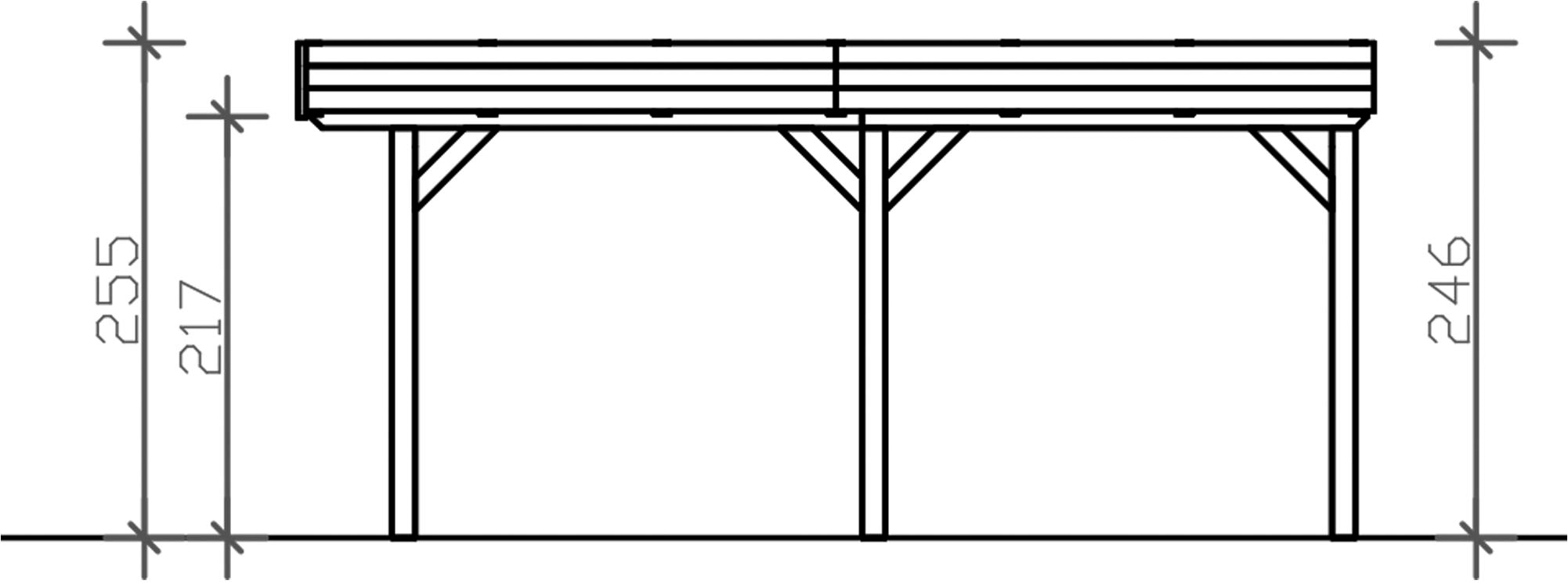Skanholz Doppelcarport »Grunewald«, Holz, 590 cm, Anthrazit