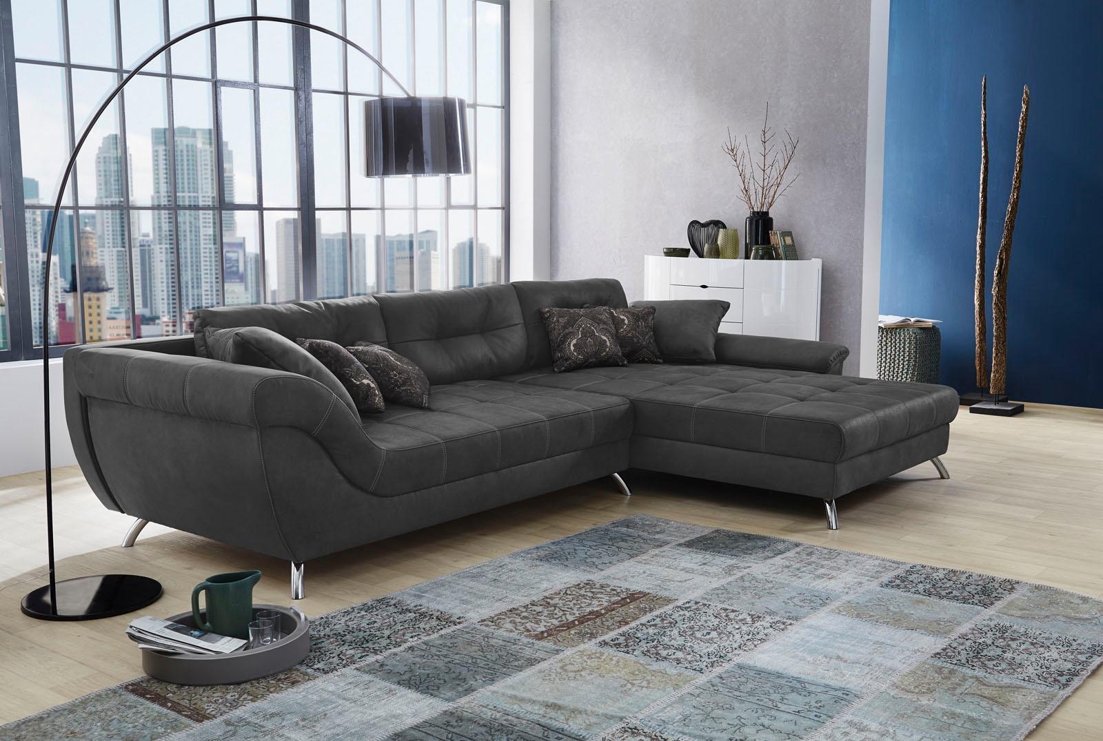 Jockenhöfer Gruppe Ecksofa "San Francisco L-Form, B: 358 cm" mit Zierkissen günstig online kaufen