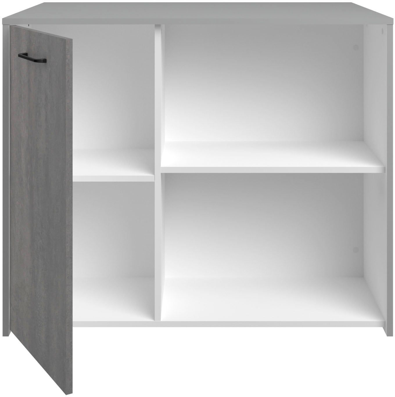Parisot Schrank-Set »Parisot, Malice 5 - Buffet, Beistellschrank / Insel auf Rollen«, (3 St., Buffet, Beistellschrank, Insel - Mehrzweckrank Set), Beistellschrank auf Rollen, Insel mit Sitzgelegenheit, Beton-Optik