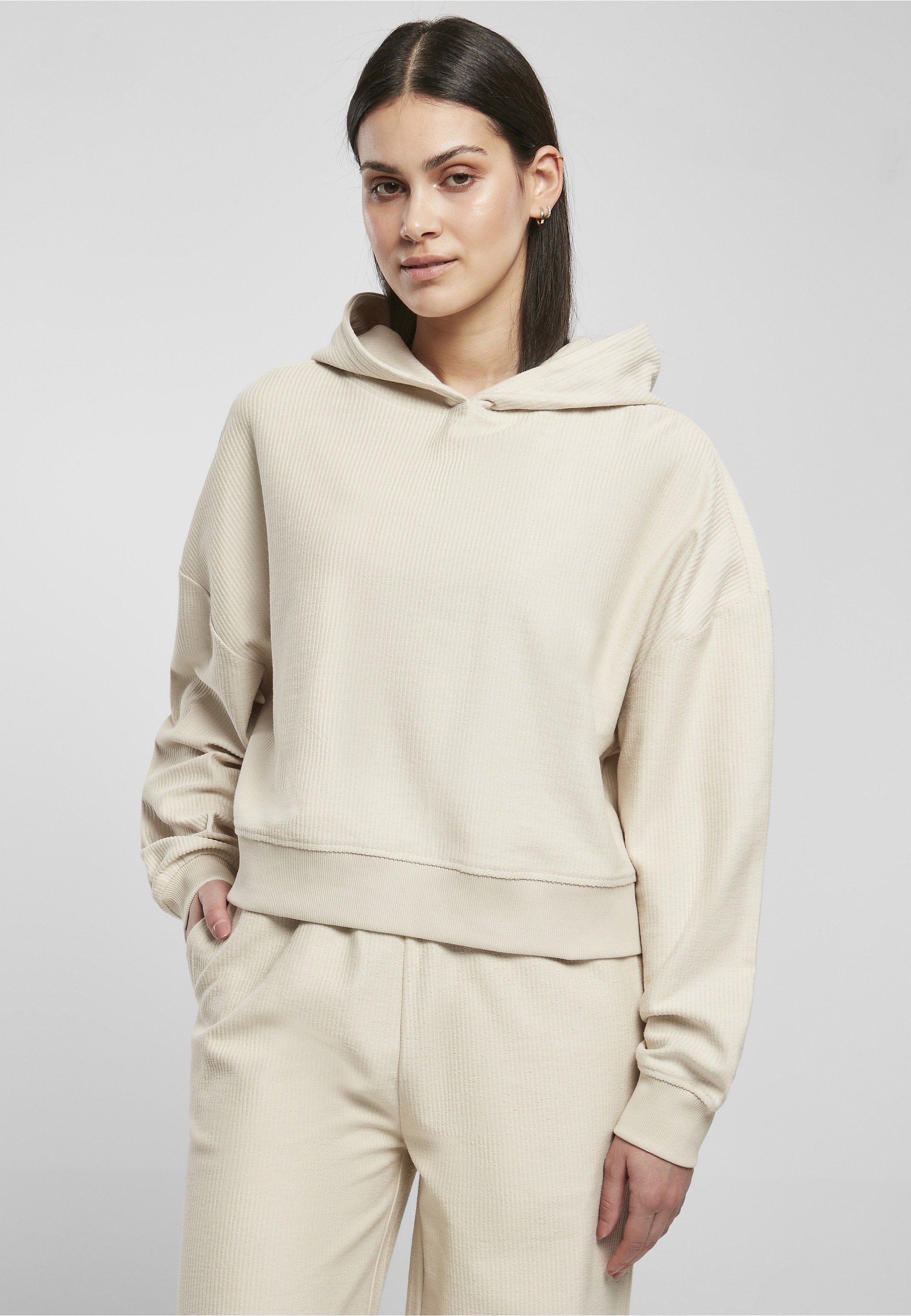 URBAN CLASSICS Kapuzensweatshirt »Urban Classics Damen Ladies Oversized Short Rib Hoody«, 1 Stk.
