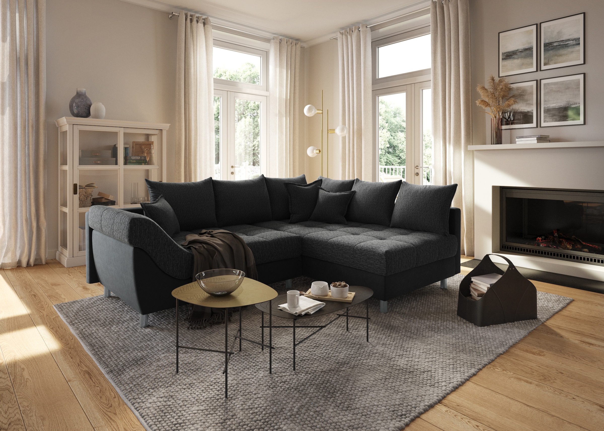 COLLECTION AB Ecksofa Joseli, mit Zier- und Rückenkissen, komfortable Schan günstig online kaufen