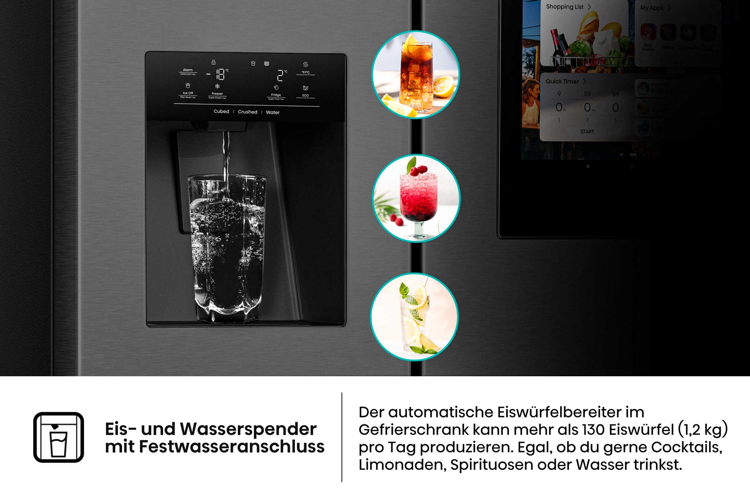 Hisense Side-by-Side »RS9P628GPFE«, großes SMART-Display