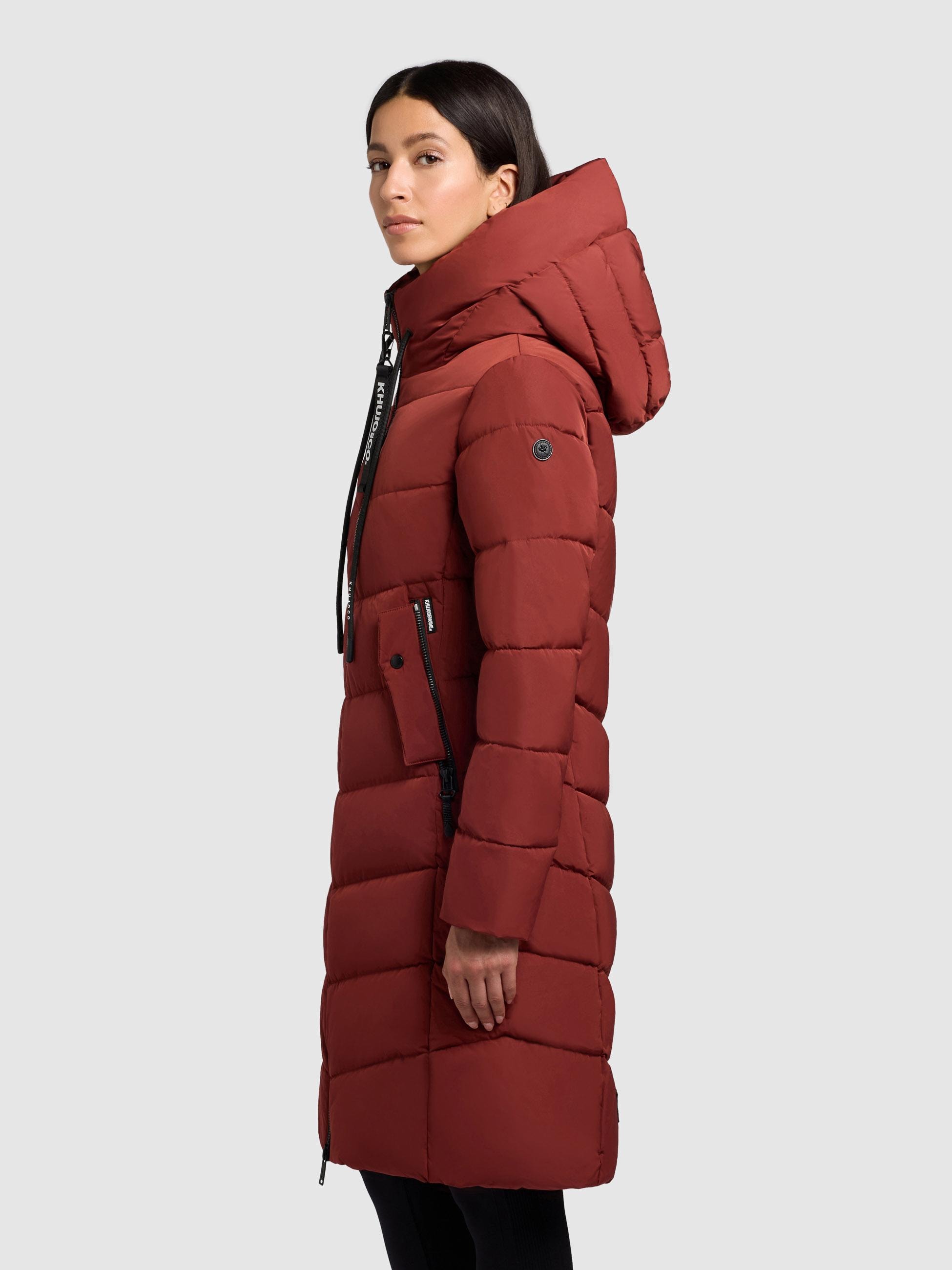 khujo Steppmantel »Mikia2-YM«, Warmer Damen Wintermantel mit hohem Kragen und Kapuze